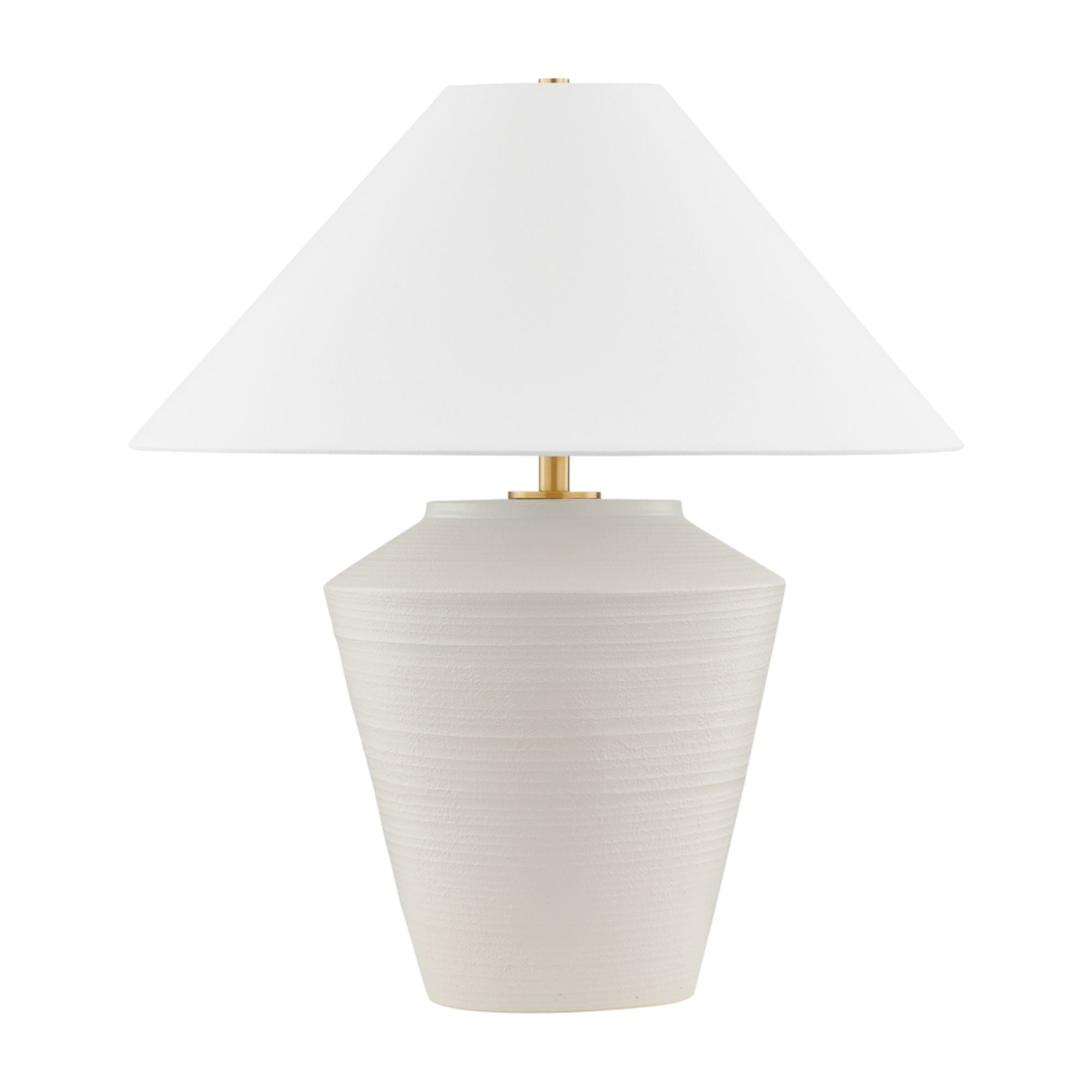 Rachie 45" Table Lamp, Aged Brass/Ceramic Whitewash Terracotta Finish