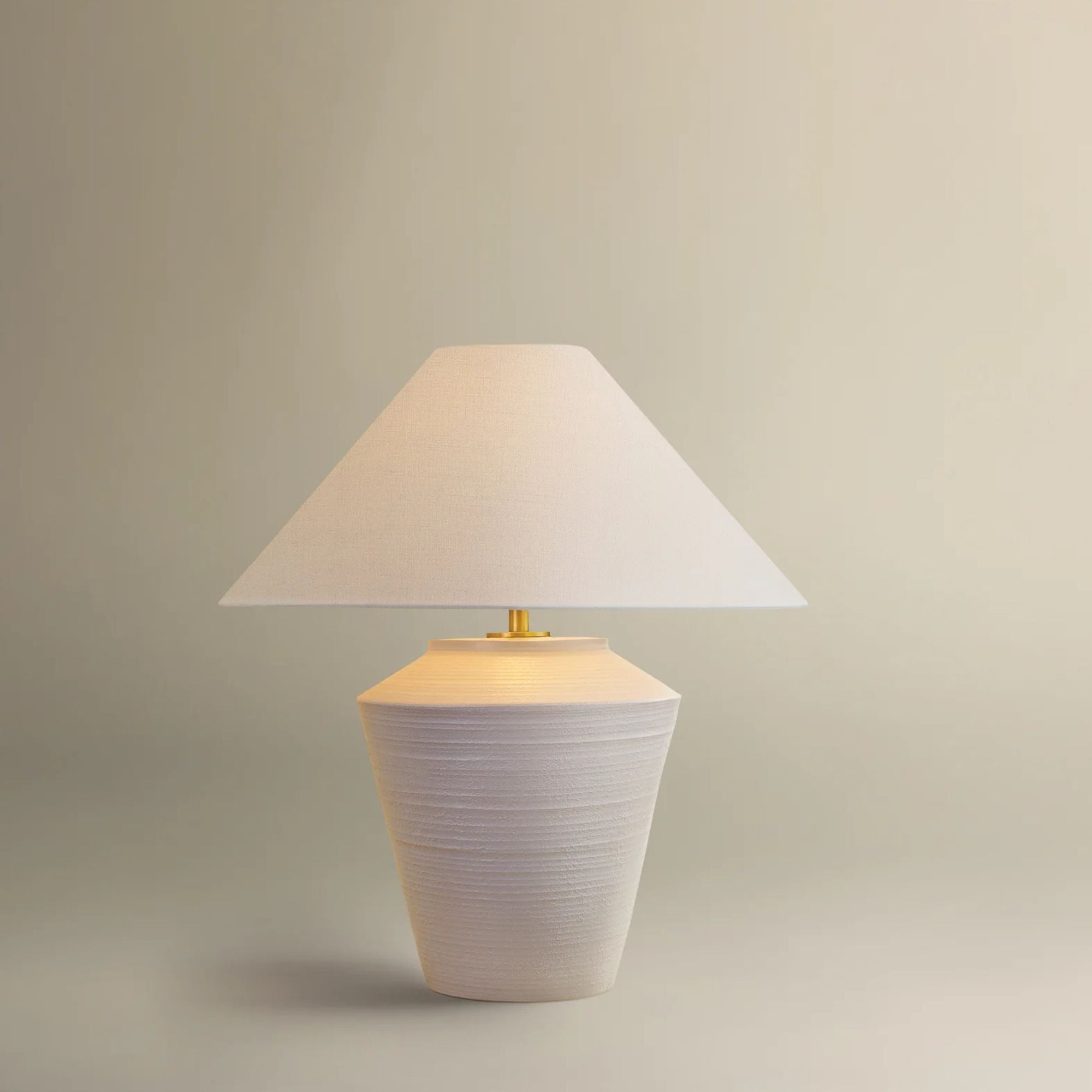 Rachie 45" Table Lamp, Aged Brass/Ceramic Whitewash Terracotta Finish
