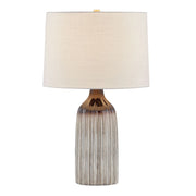 Raisa 27" Table Lamp, Aged Brass/Ceramic Affogato Finish
