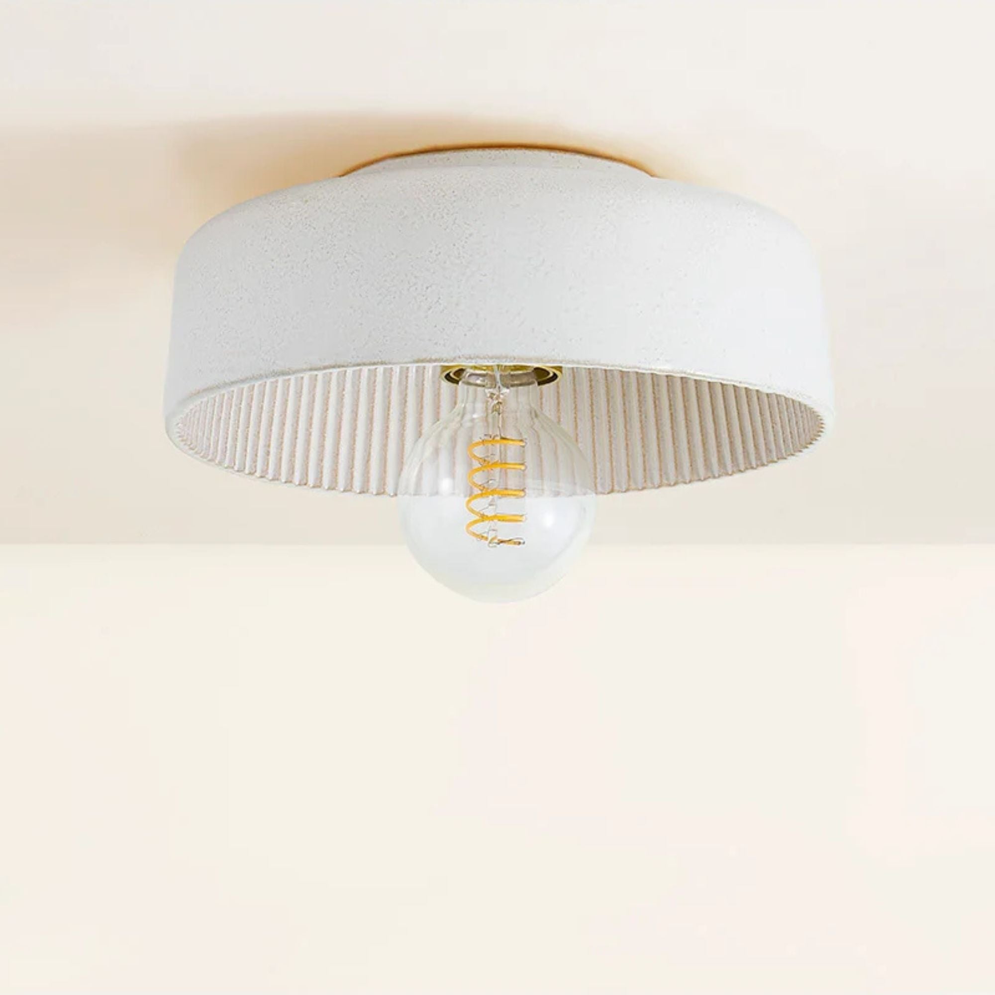 Ray 23" Flush Mount, Aged Brass/Ceramic Reactive White Finish