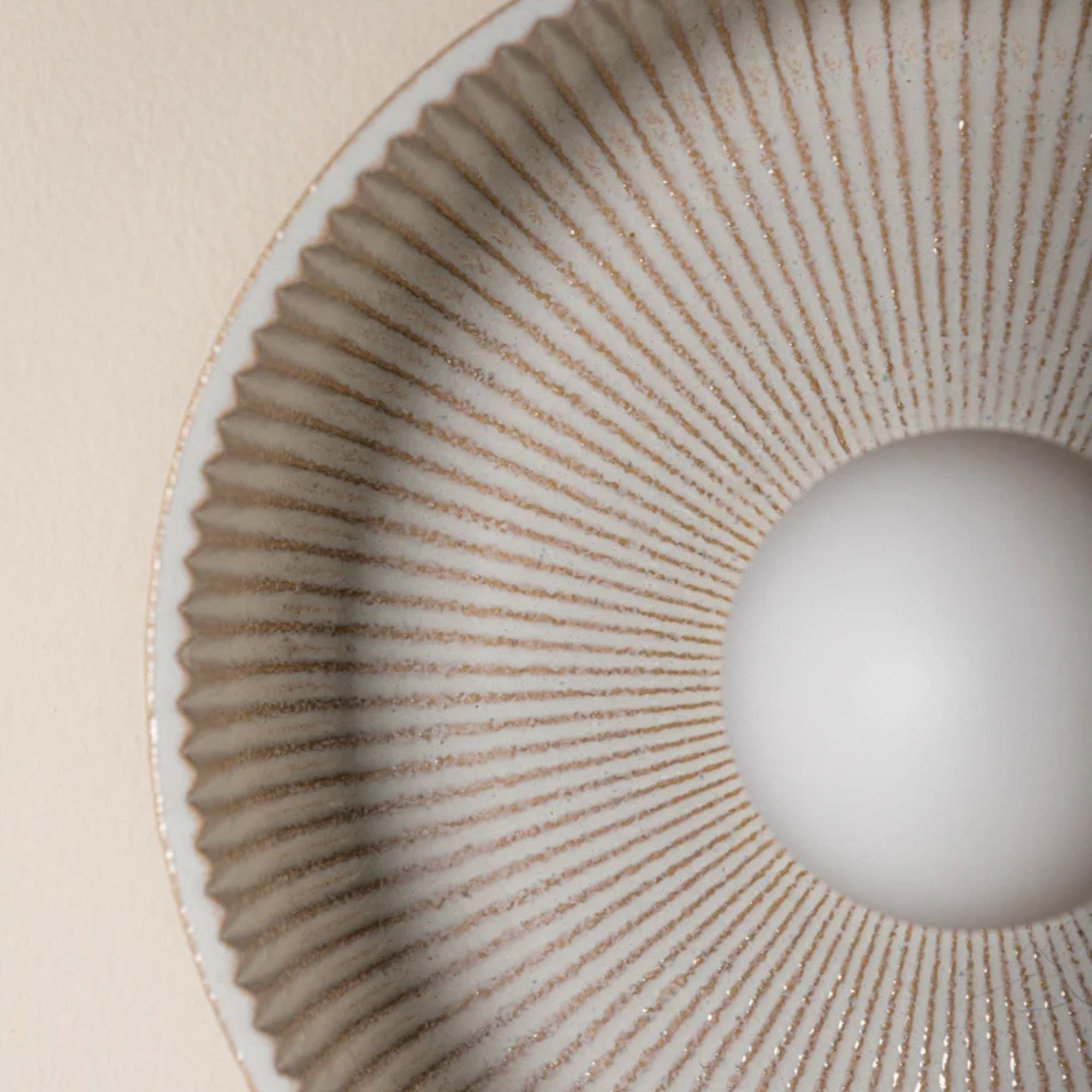 Ray 23" Flush Mount, Aged Brass/Ceramic Reactive White Finish