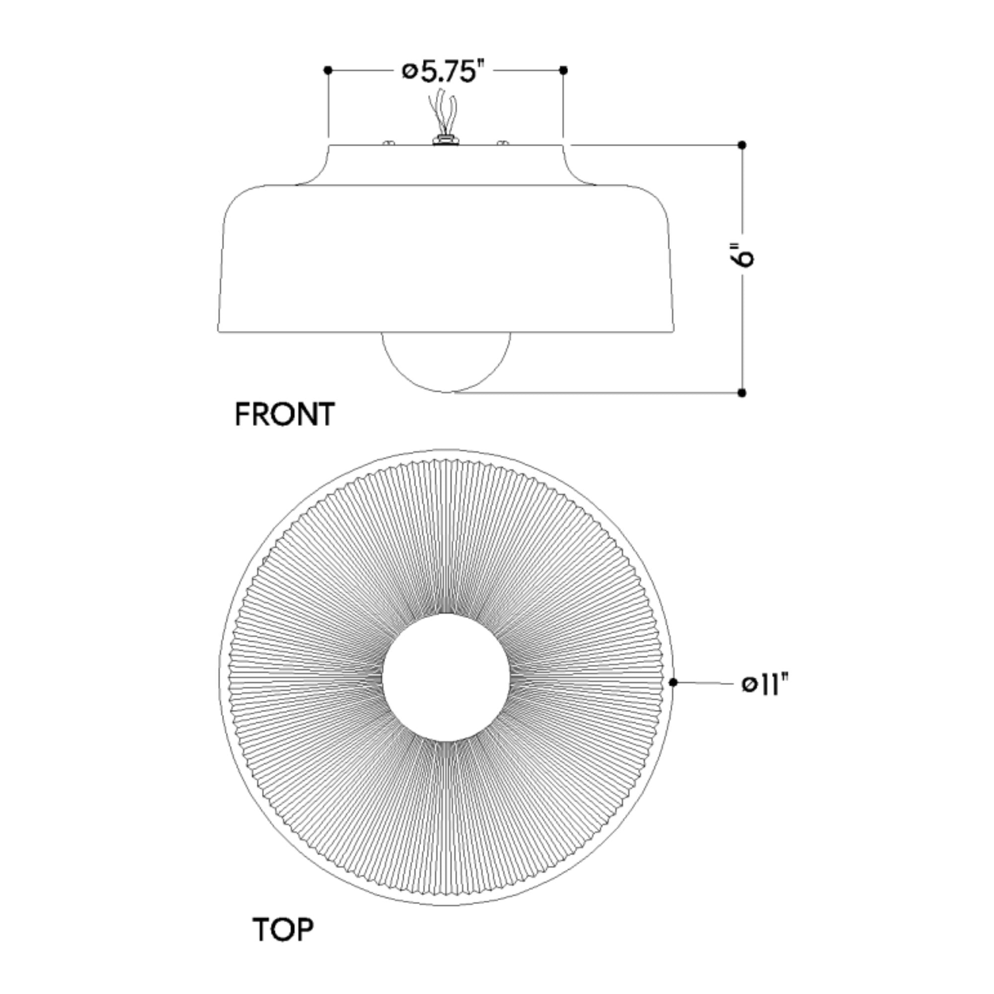 Ray 23" Flush Mount, Aged Brass/Ceramic Reactive White Finish