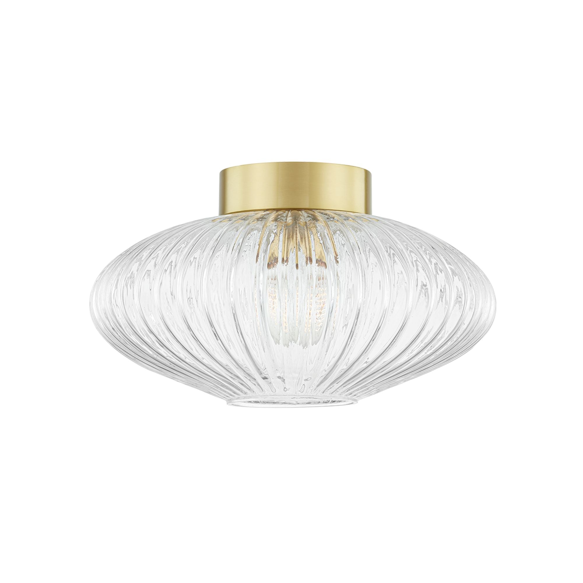 Reba 16 in. Flush Mount Light Aged Brass Finish