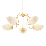 Reva 34" 5-Light Chandelier, Aged Brass Finish