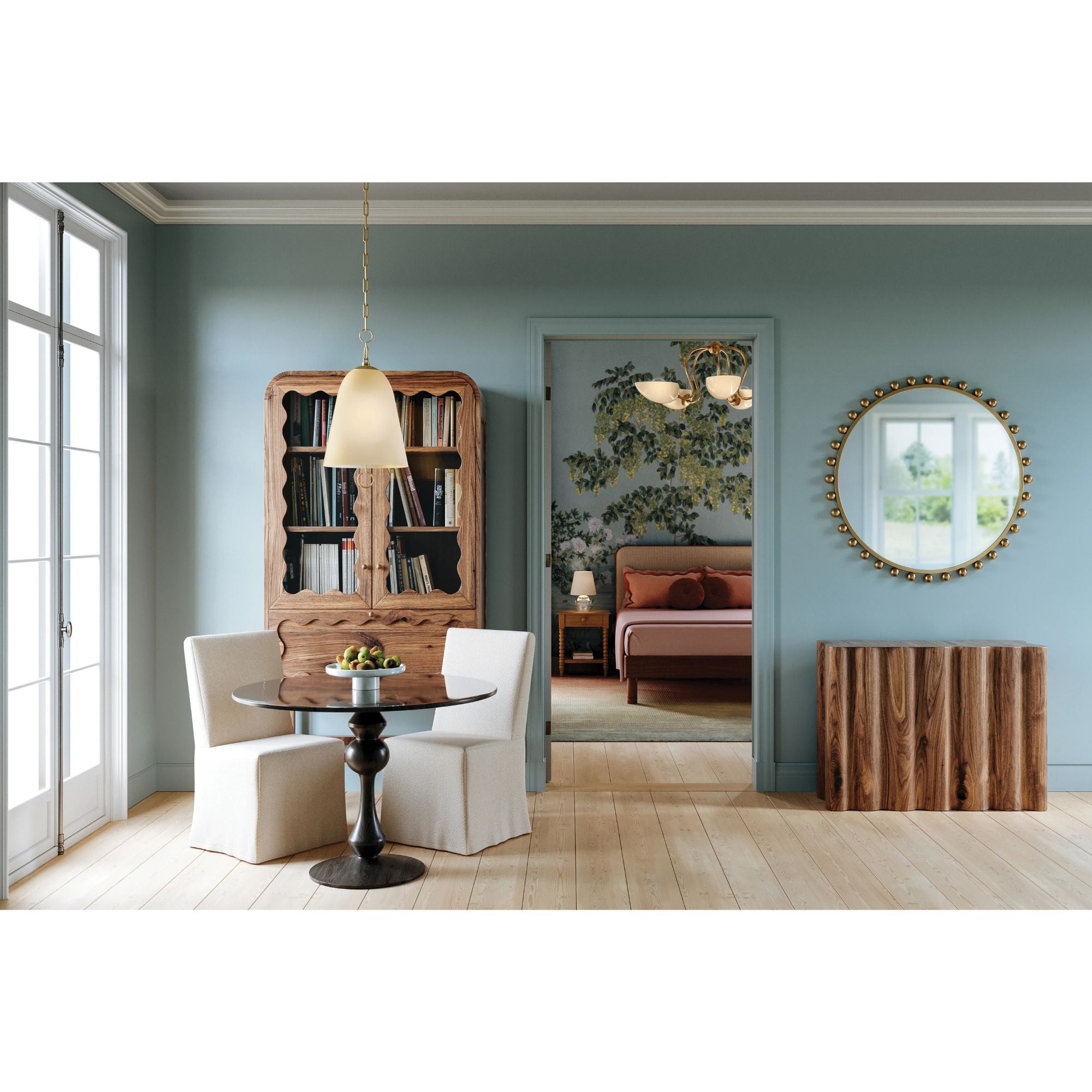 Reva 34" 5-Light Chandelier, Aged Brass Finish