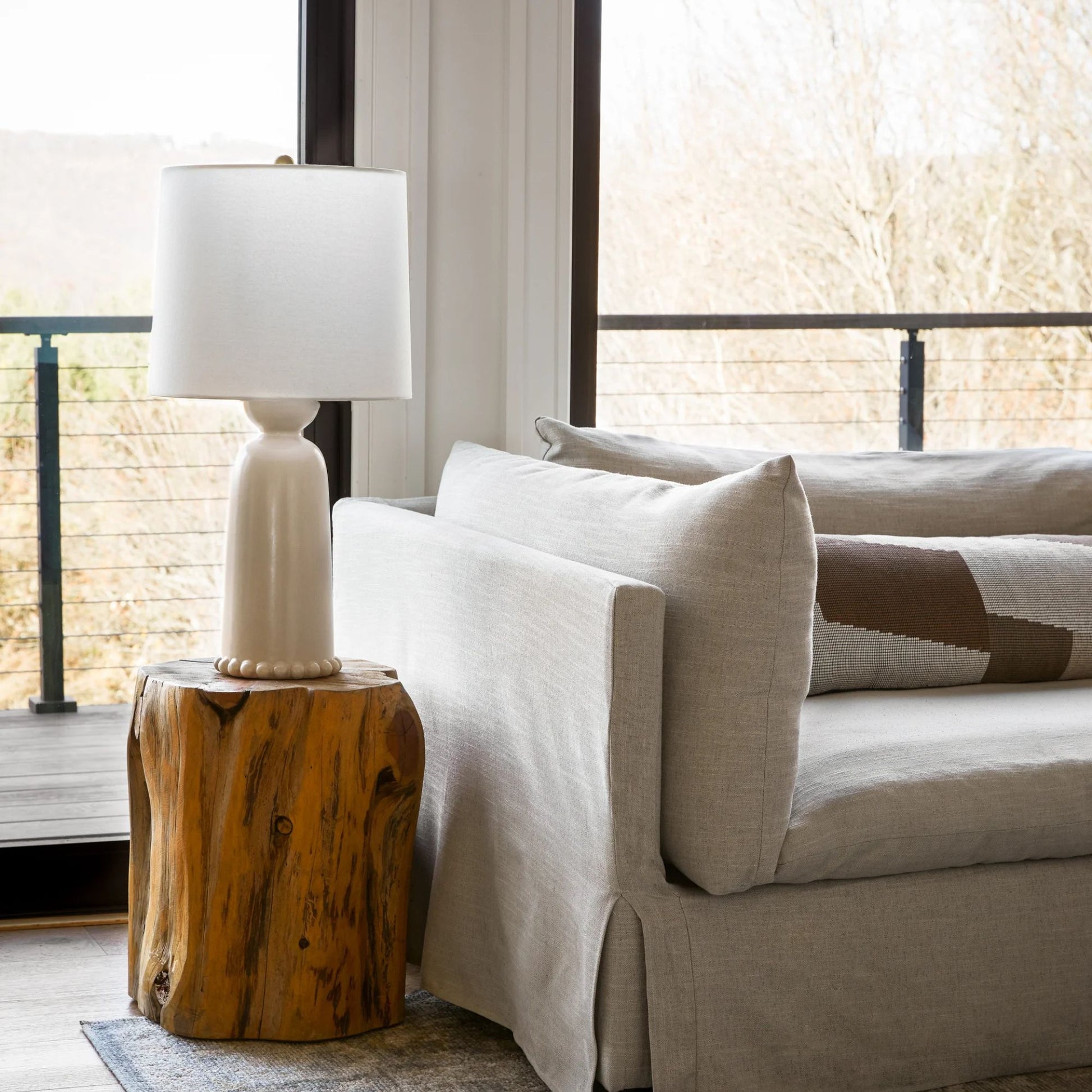 Mitzi - Rhea Table Lamp Ceramic Antique Ivory with Aged Brass Accents | Bees Lighting