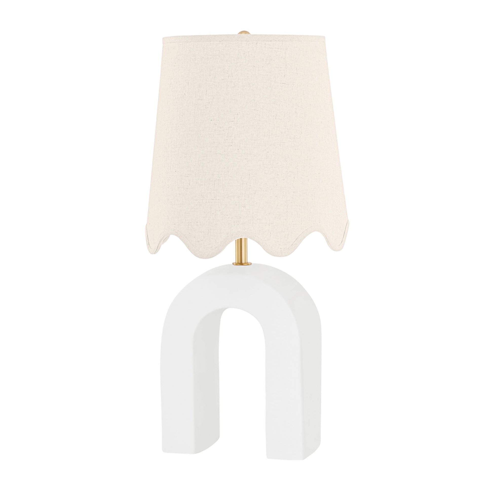 Mitzi - Roshani 24" Table Lamp, Aged Brass/Ceramic Raw Matte White Finish | Bees Lighting