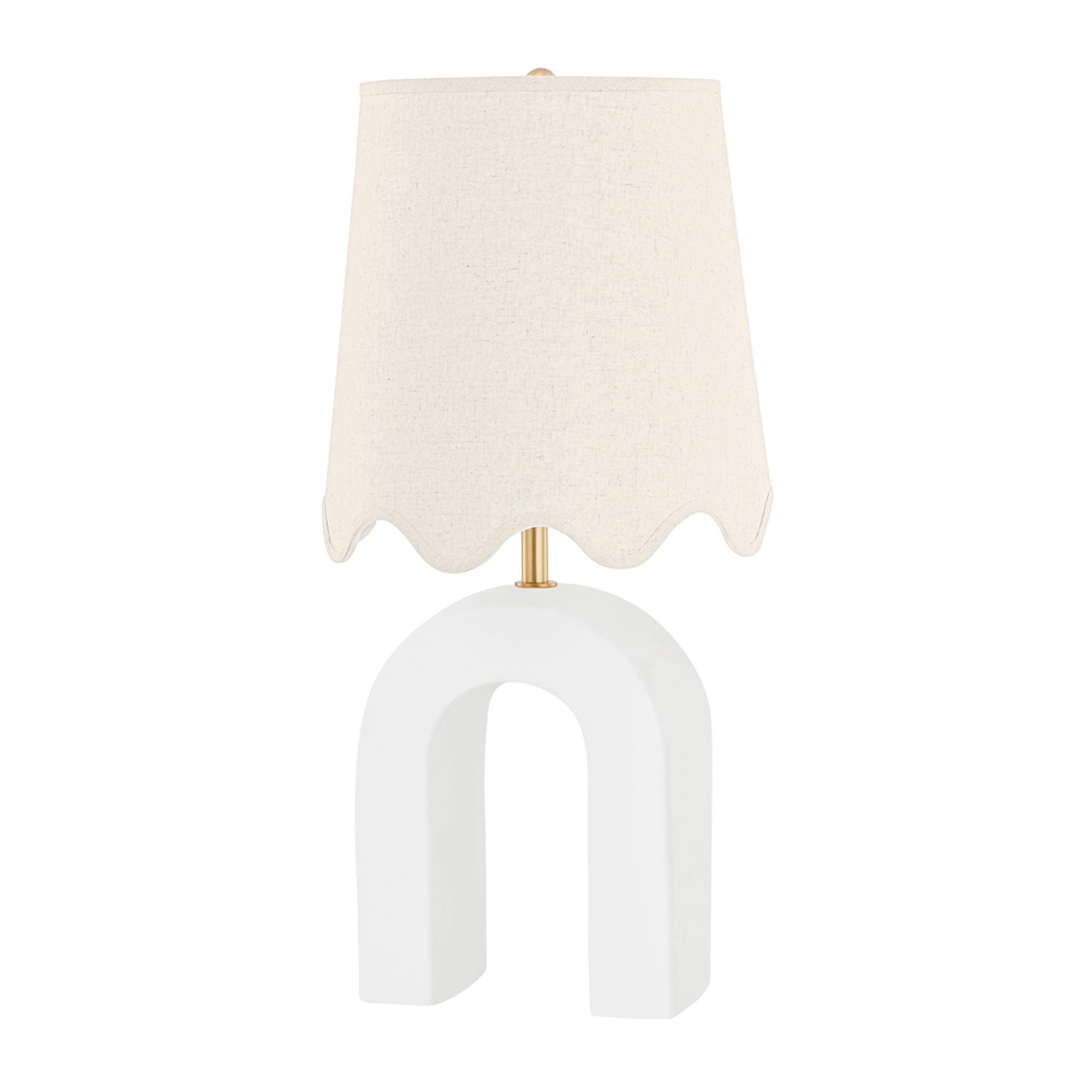 Roshani 24" Table Lamp, Aged Brass/Ceramic Raw Matte White Finish