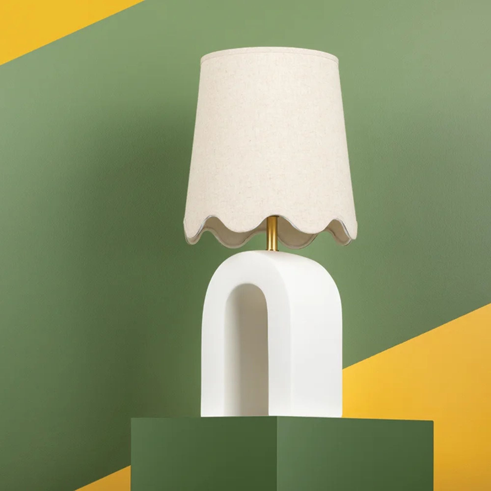 Mitzi - Roshani 24" Table Lamp, Aged Brass/Ceramic Raw Matte White Finish | Bees Lighting