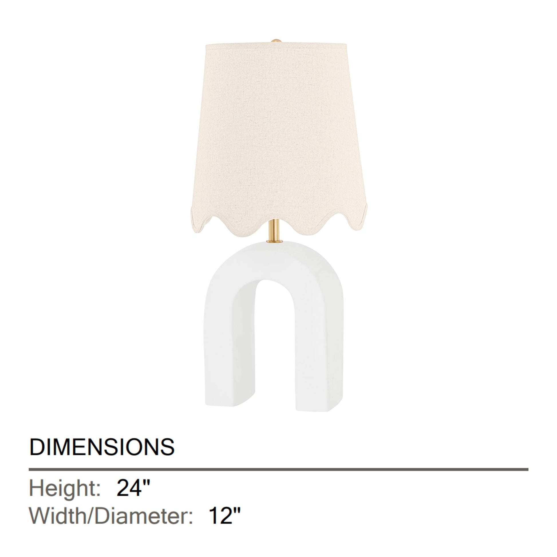 Mitzi - Roshani 24" Table Lamp, Aged Brass/Ceramic Raw Matte White Finish | Bees Lighting