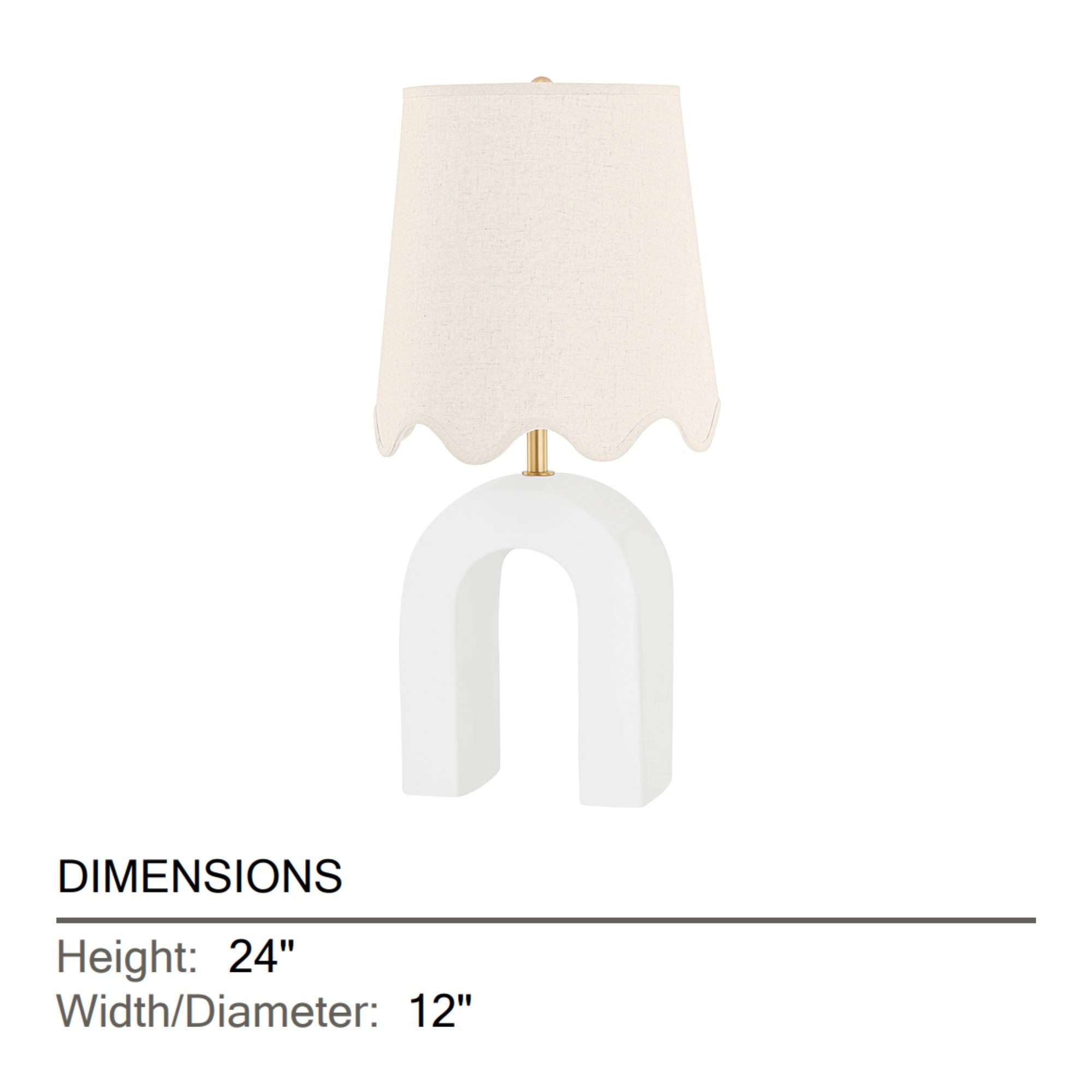 Mitzi - Roshani 24" Table Lamp, Aged Brass/Ceramic Raw Matte White Finish | Bees Lighting