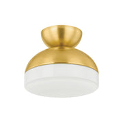 Rue 12" Flush Mount, Aged Brass Finish