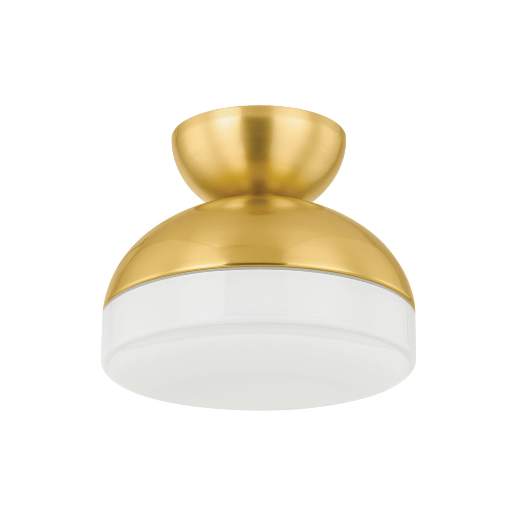 Rue 12" Flush Mount, Aged Brass Finish