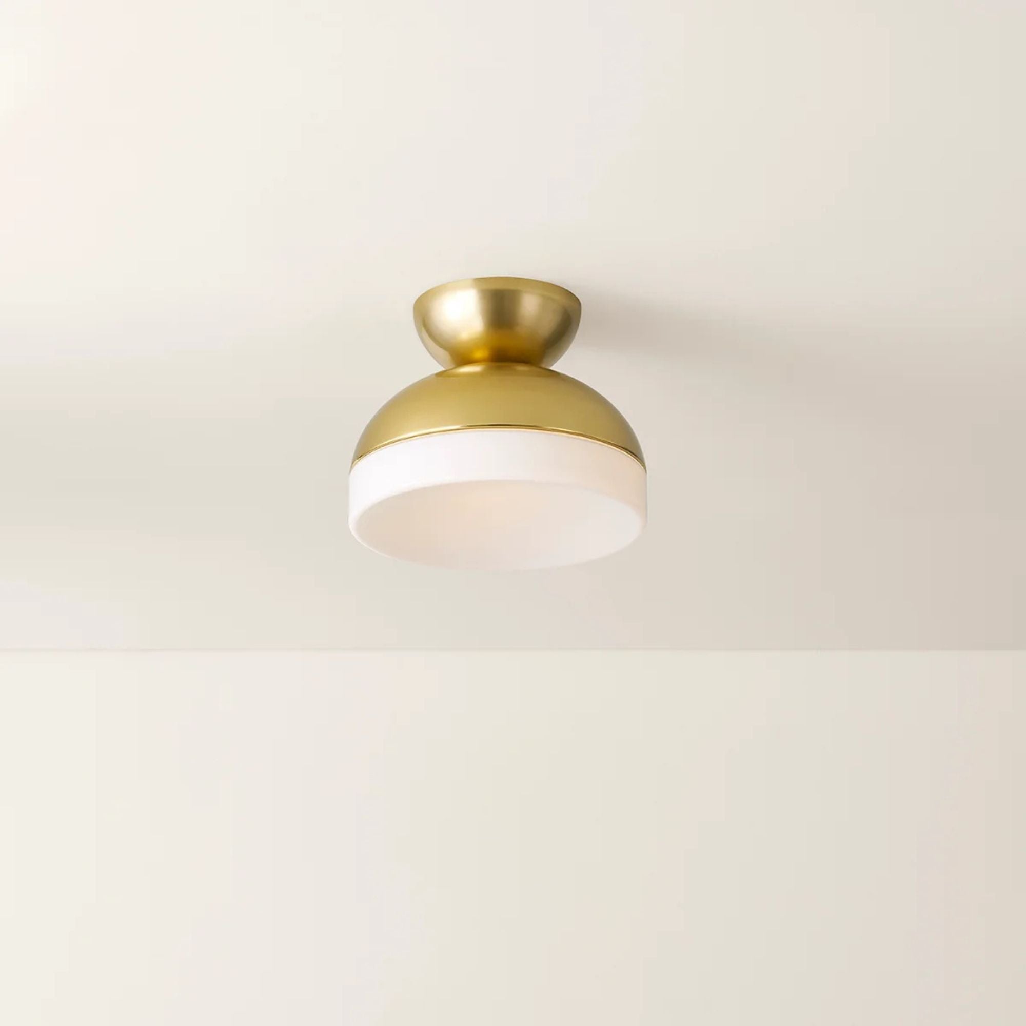 Rue 12" Flush Mount, Aged Brass Finish