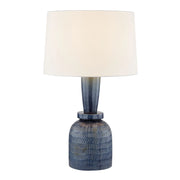Russo 28" Table Lamp, Aged Brass/Ceramic Washed Cobalt Finish