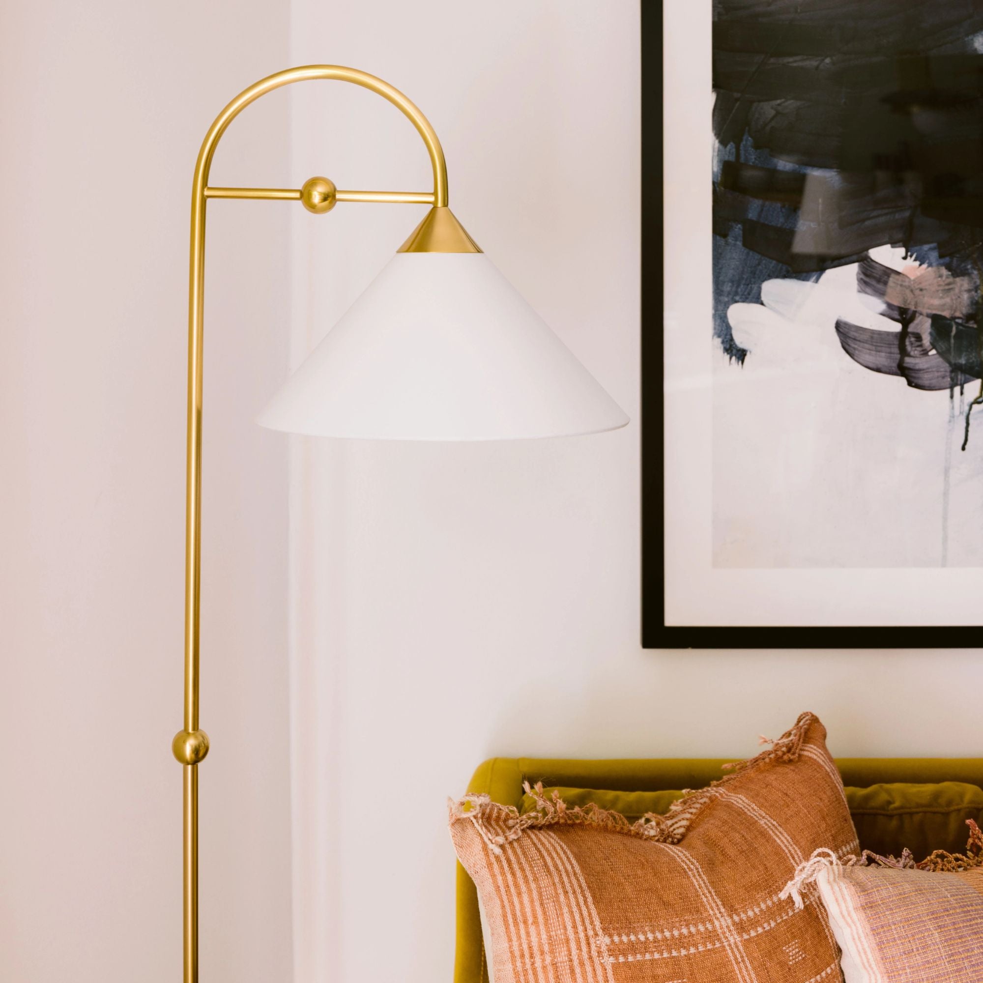 Sang 65" Floor Lamp, Aged Brass Finish