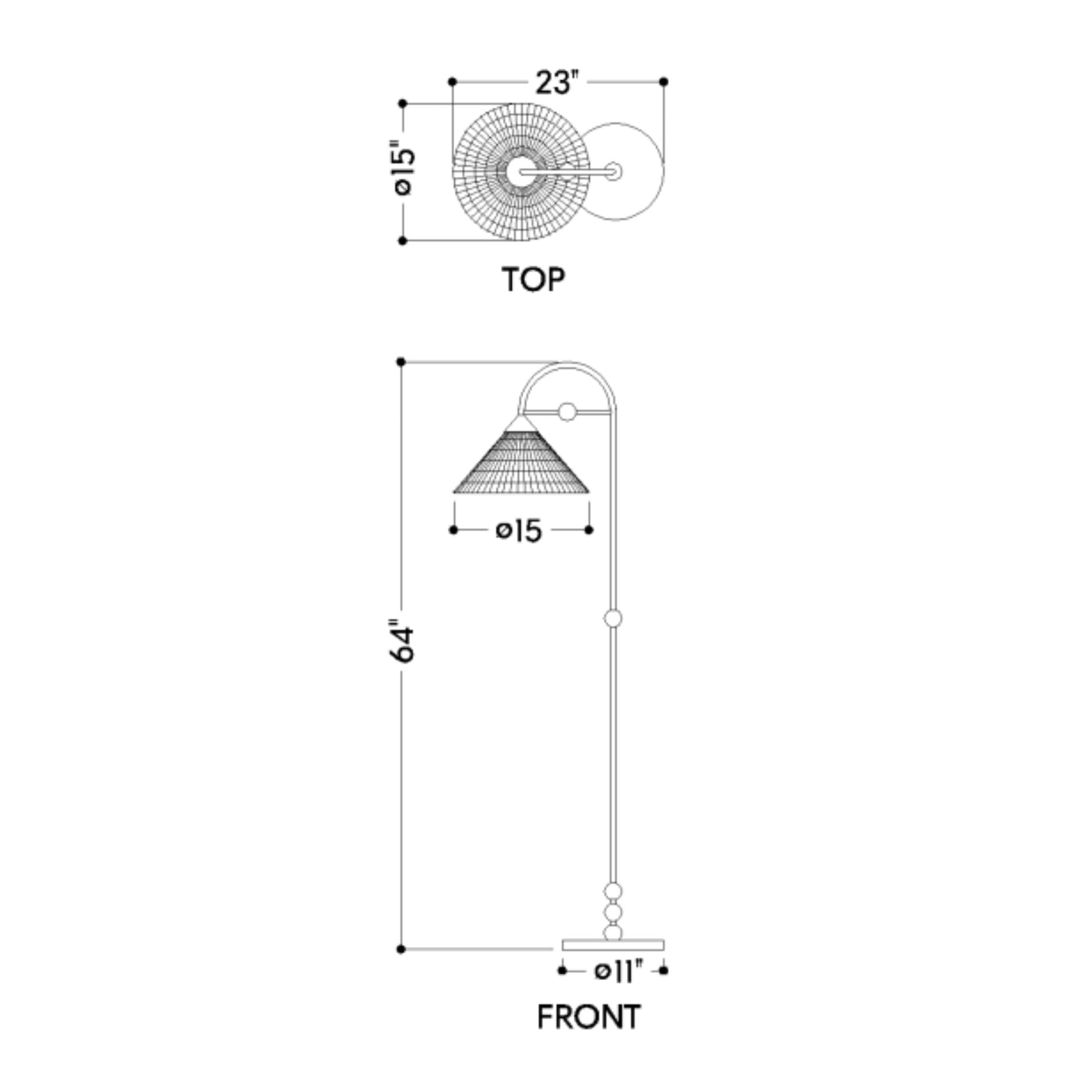 Sang 65" Floor Lamp, Aged Brass Finish