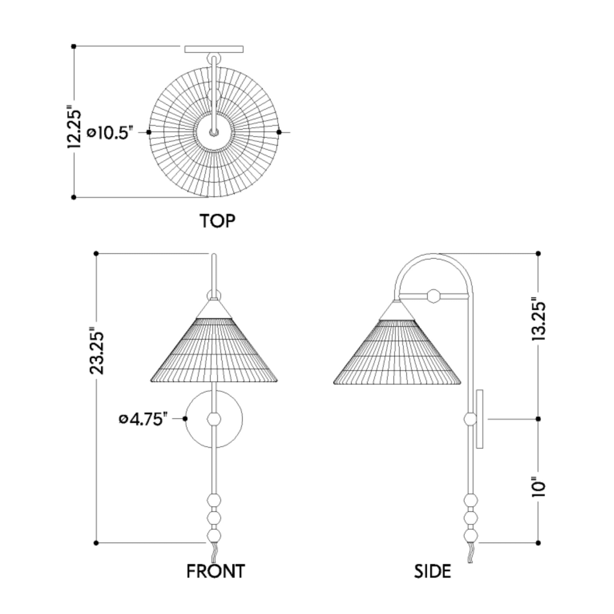 Sang 23" Wall Sconce, Aged Brass Finish
