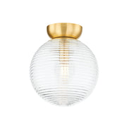 Sara 28" Flush Mount, Aged Brass Finish