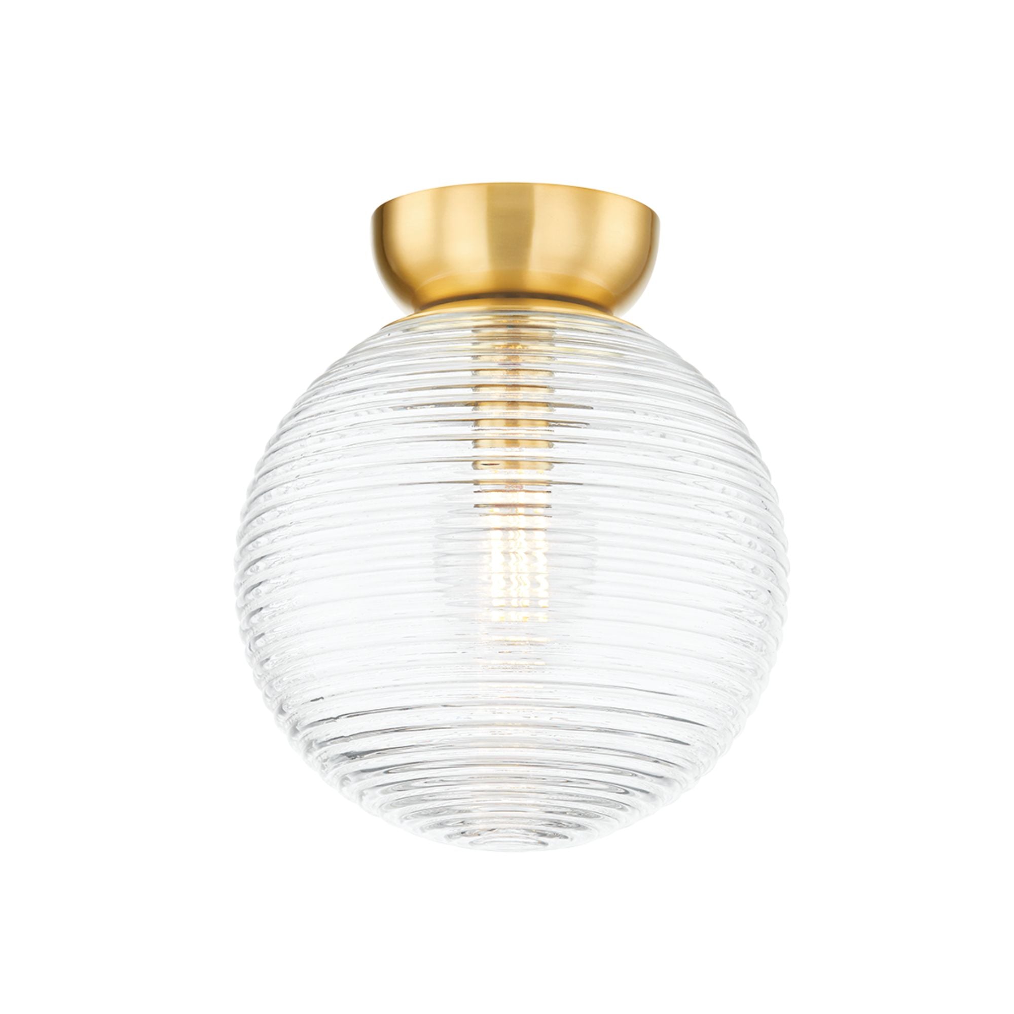 Sara 28" Flush Mount, Aged Brass Finish