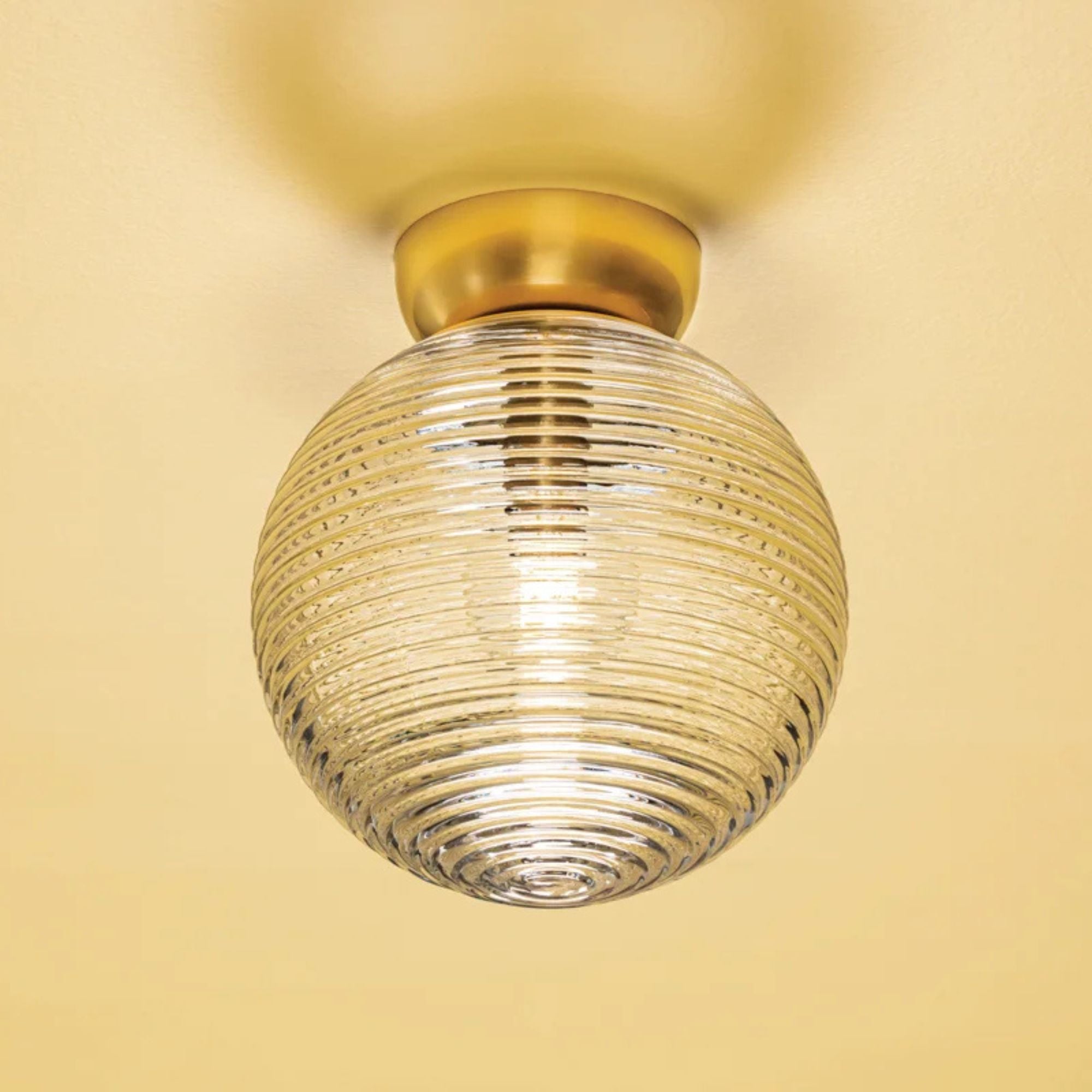 Sara 28" Flush Mount, Aged Brass Finish