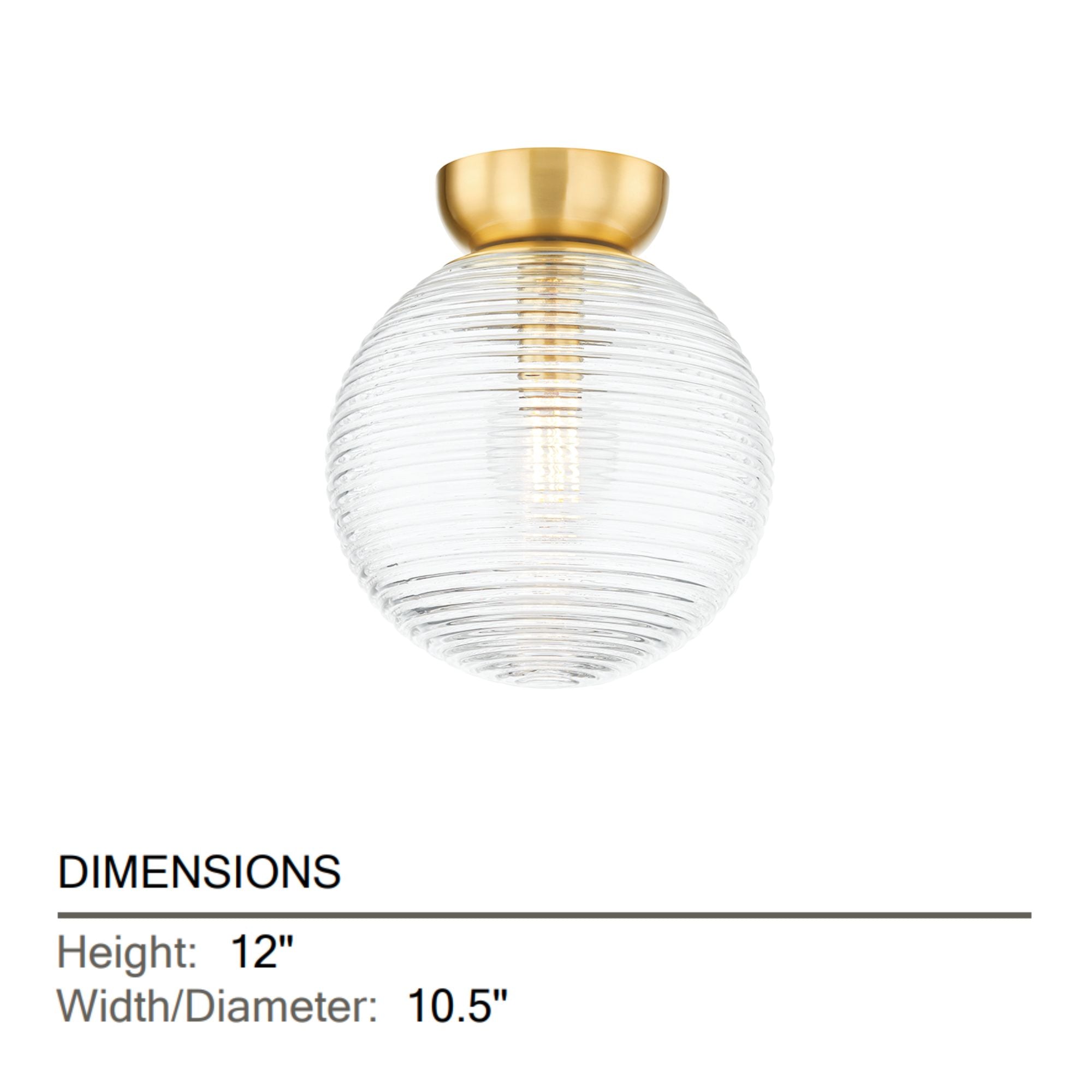 Sara 28" Flush Mount, Aged Brass Finish