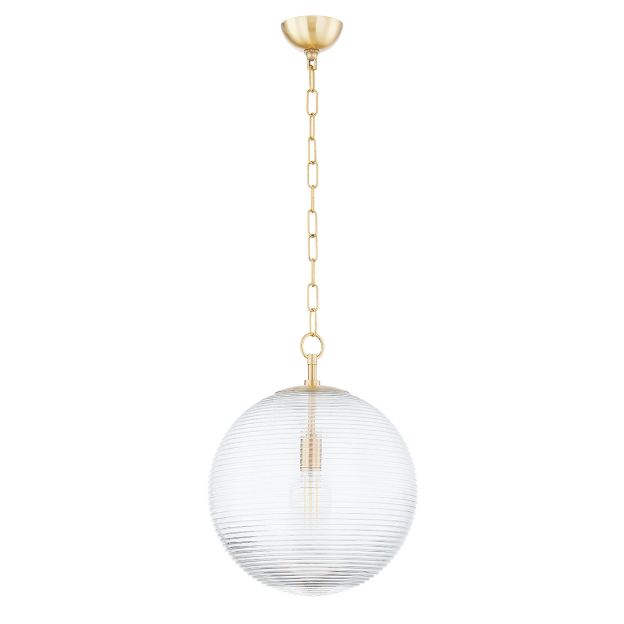 Sara 30" Pendant, Aged Brass Finish