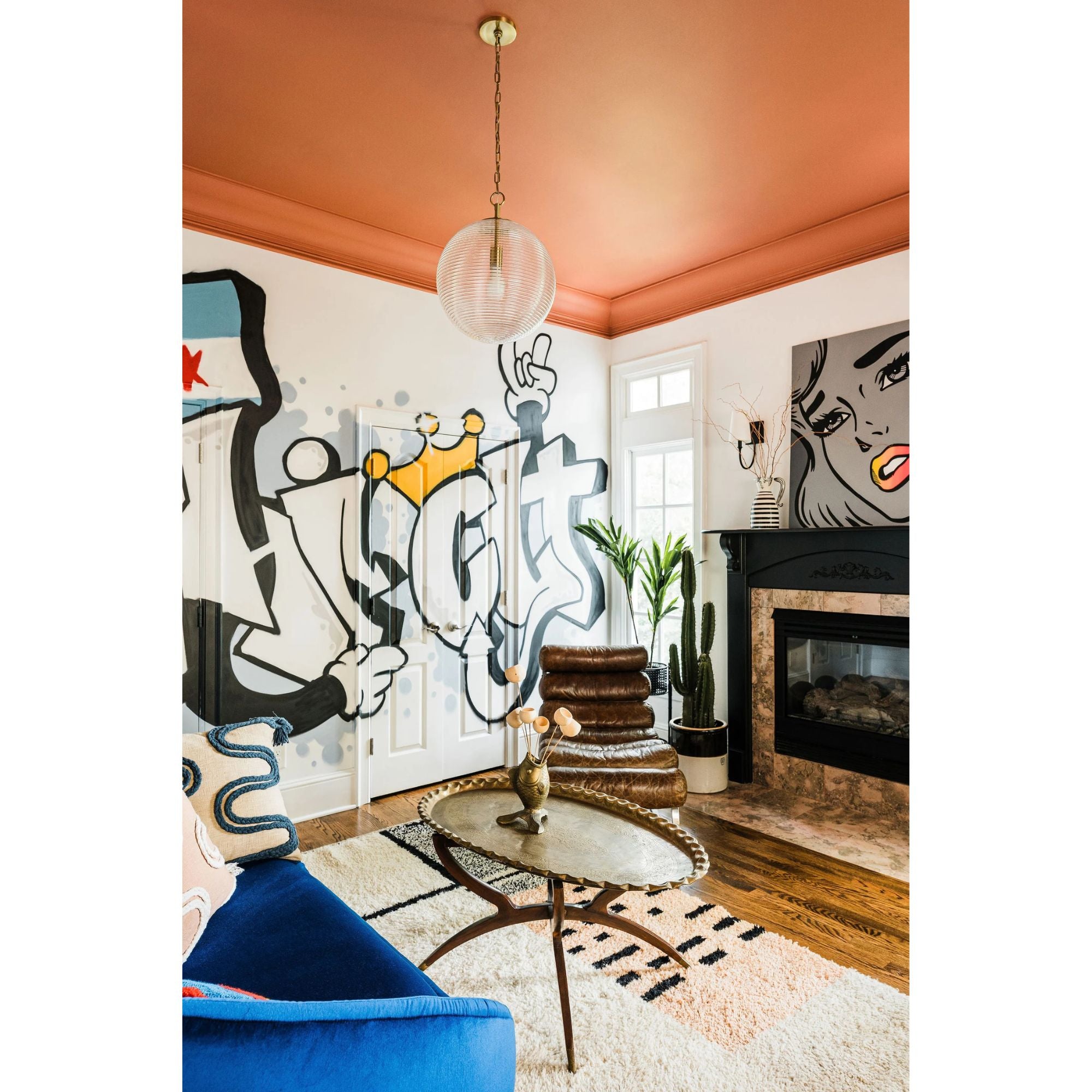 Sara 30" Pendant, Aged Brass Finish