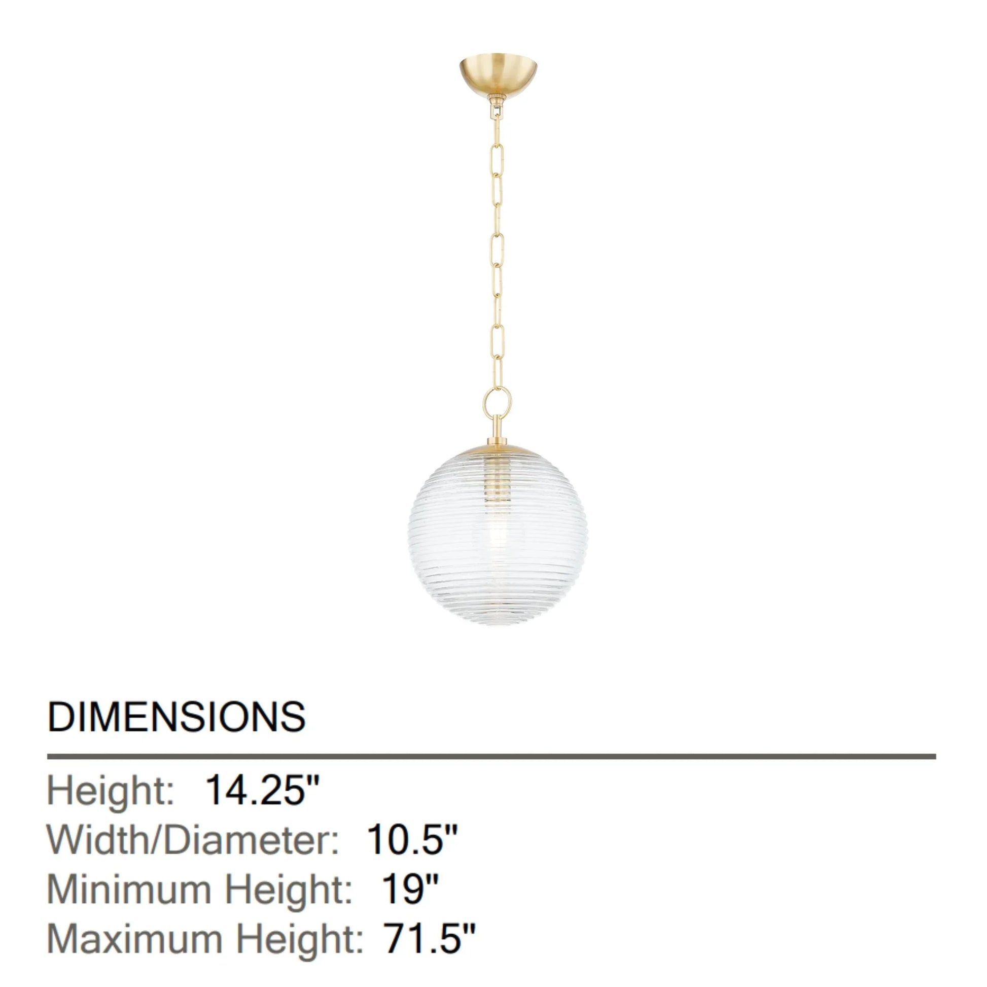 Mitzi - Sara 14" Pendant, Aged Brass Finish | Bees Lighting