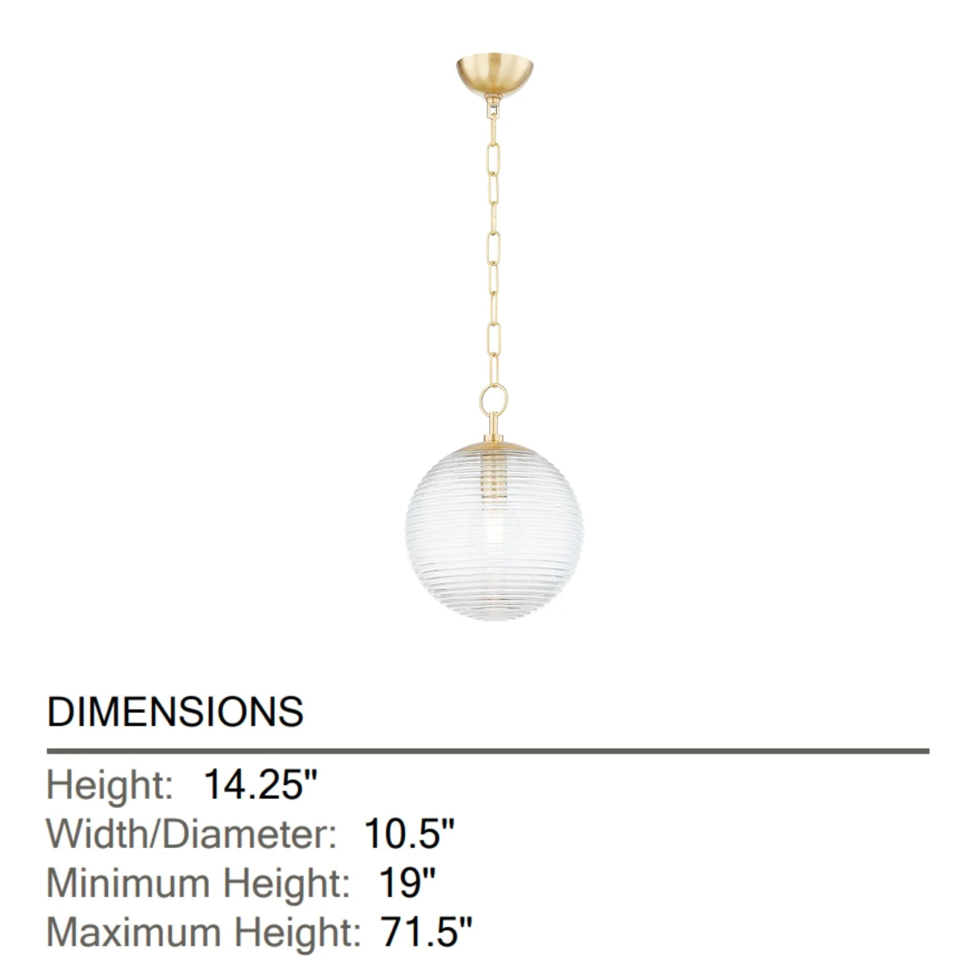 Mitzi - Sara 14" Pendant, Aged Brass Finish | Bees Lighting