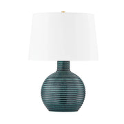 Sara 22" Table Lamp, Aged Brass Finish