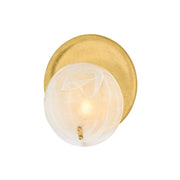Mitzi Shanette 12.5 in. Wall Sconce, Vintage Gold Leaf with Piastra Glass