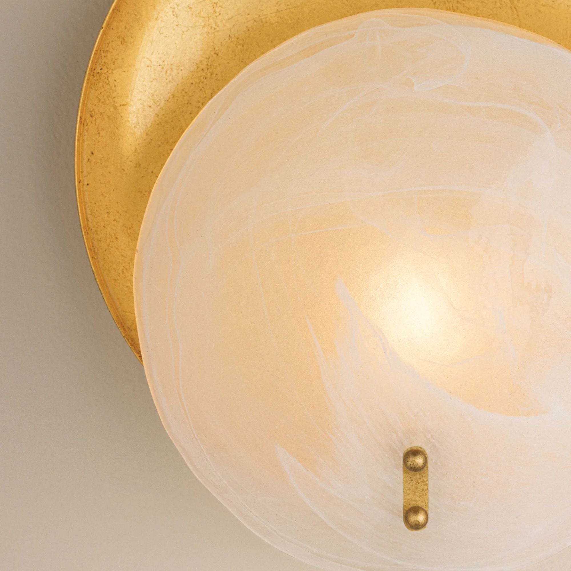 Mitzi Shanette 12.5 in. Wall Sconce, Vintage Gold Leaf with Piastra Glass