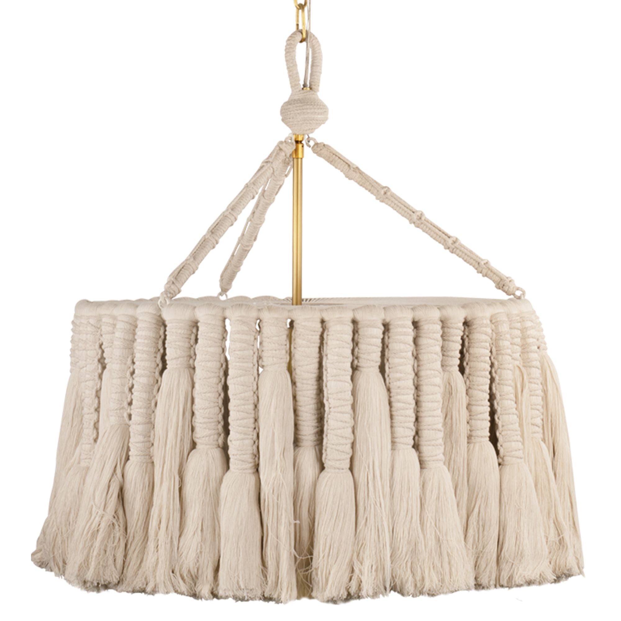 Shayla 28" Chandelier, Aged Brass Finish