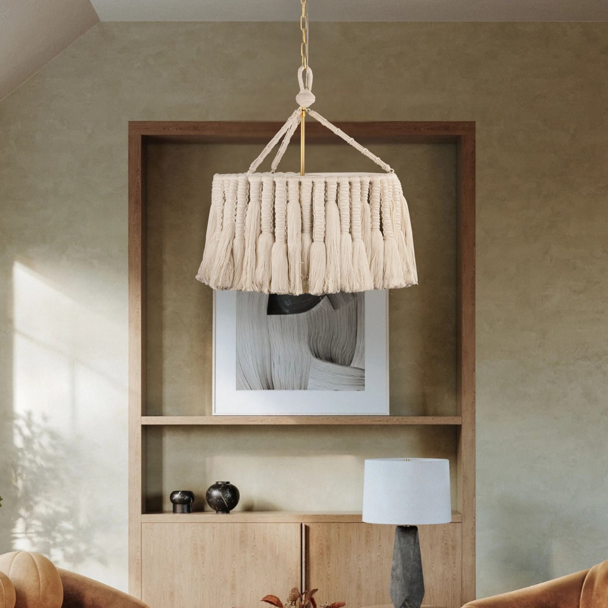 Shayla 28" Chandelier, Aged Brass Finish