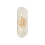 Mitzi Shelley 16.25 in. 2-Light Wall Sconce, Vintage Gold Leaf with Piastre Glass
