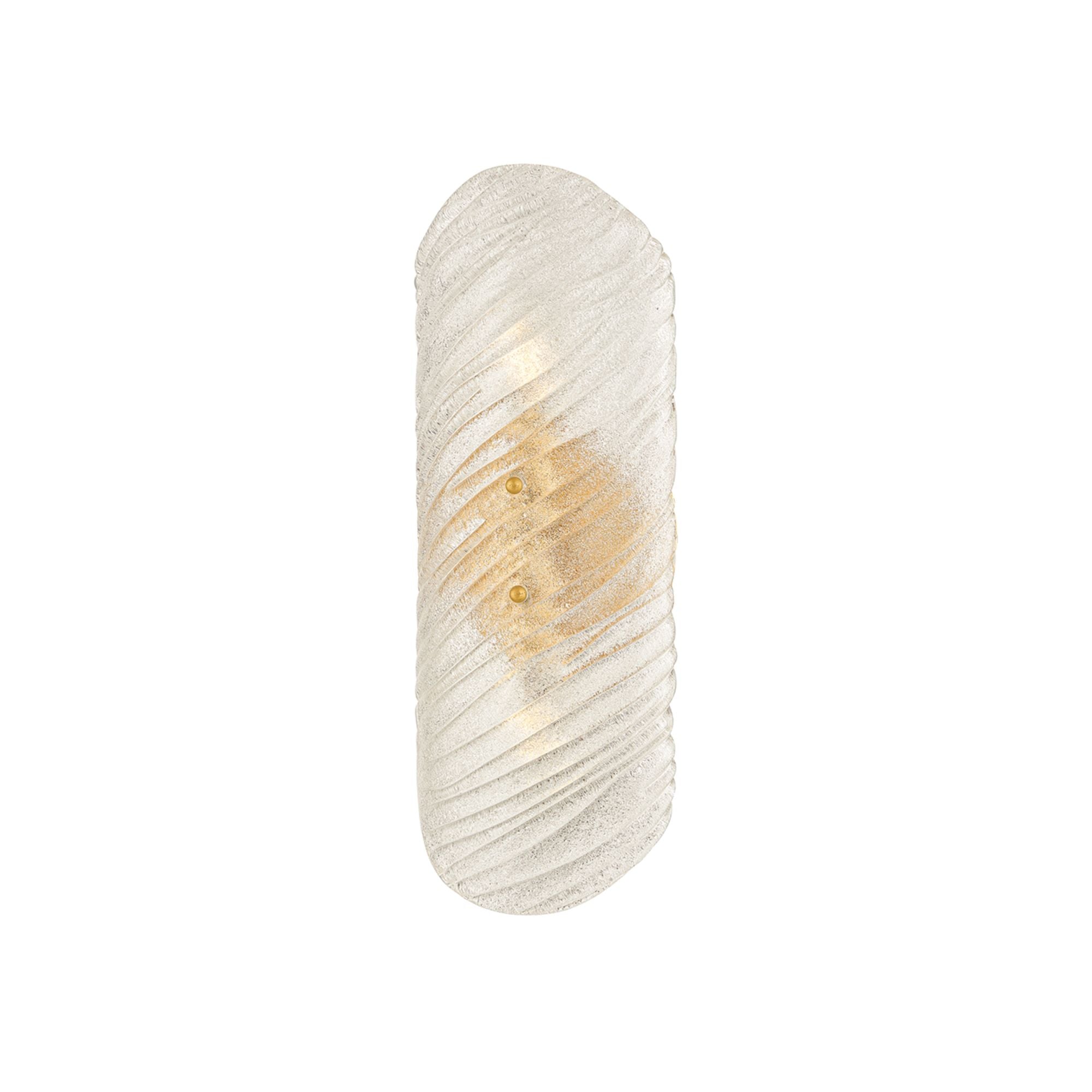 Mitzi Shelley 16.25 in. 2-Light Wall Sconce, Vintage Gold Leaf with Piastre Glass