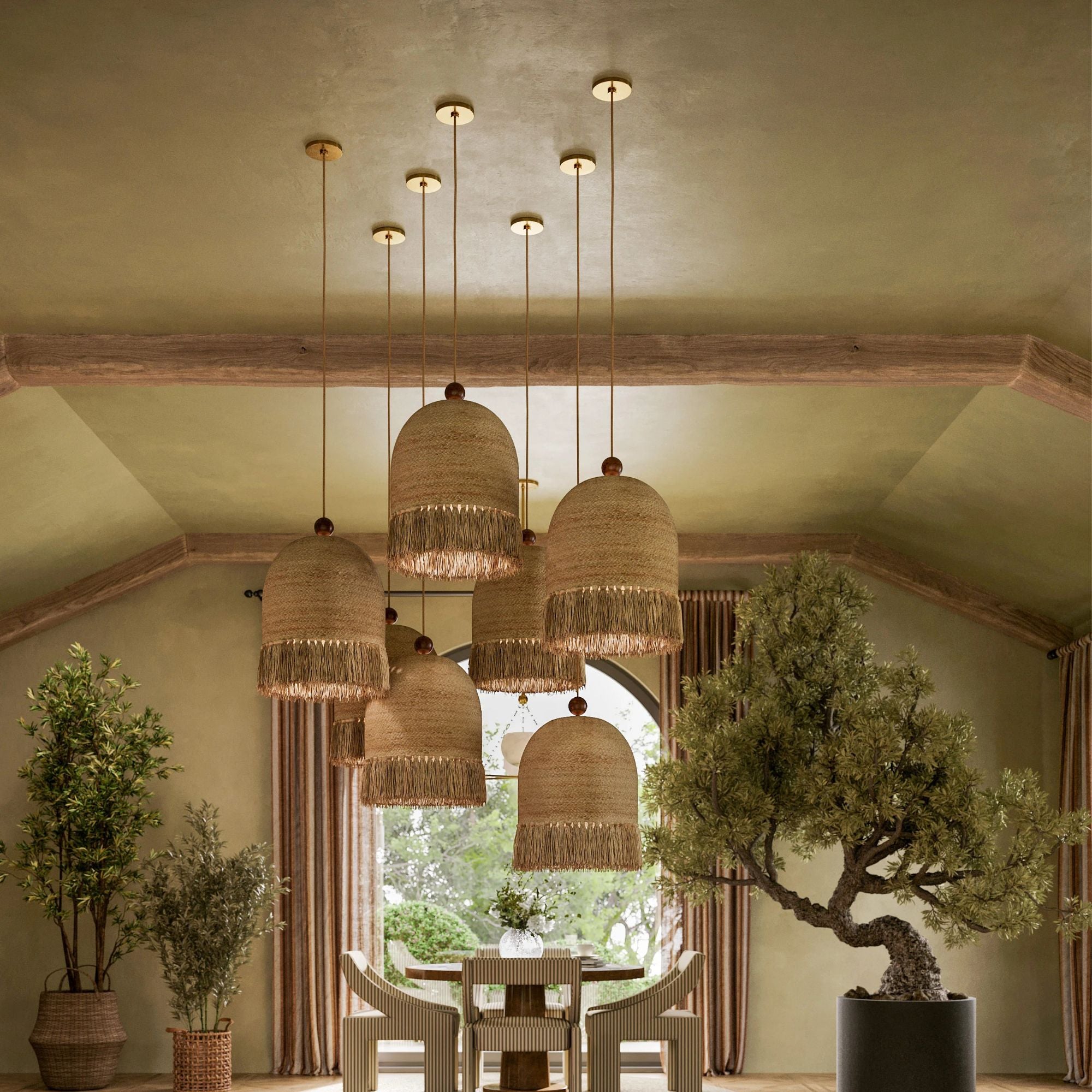 Sheri 22" Pendant, Aged Brass Finish