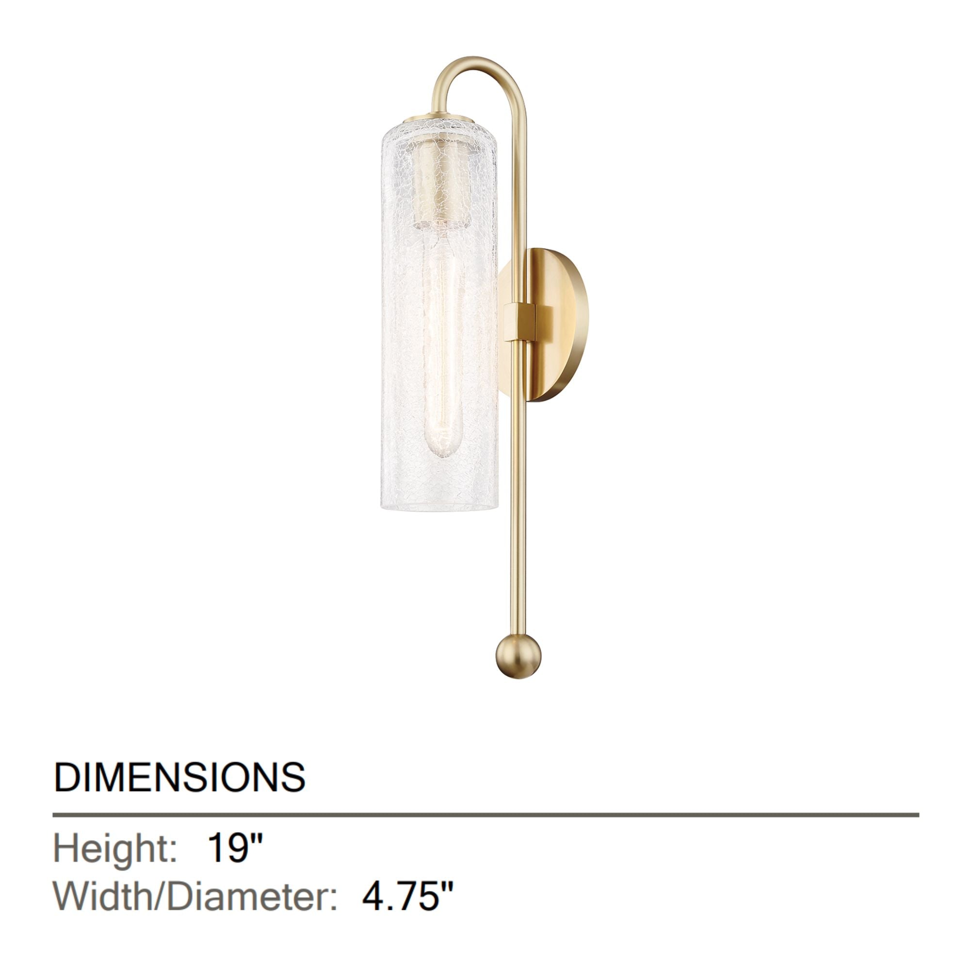Mitzi - Skye 19" Wall Sconce, Aged Brass Finish | Bees Lighting