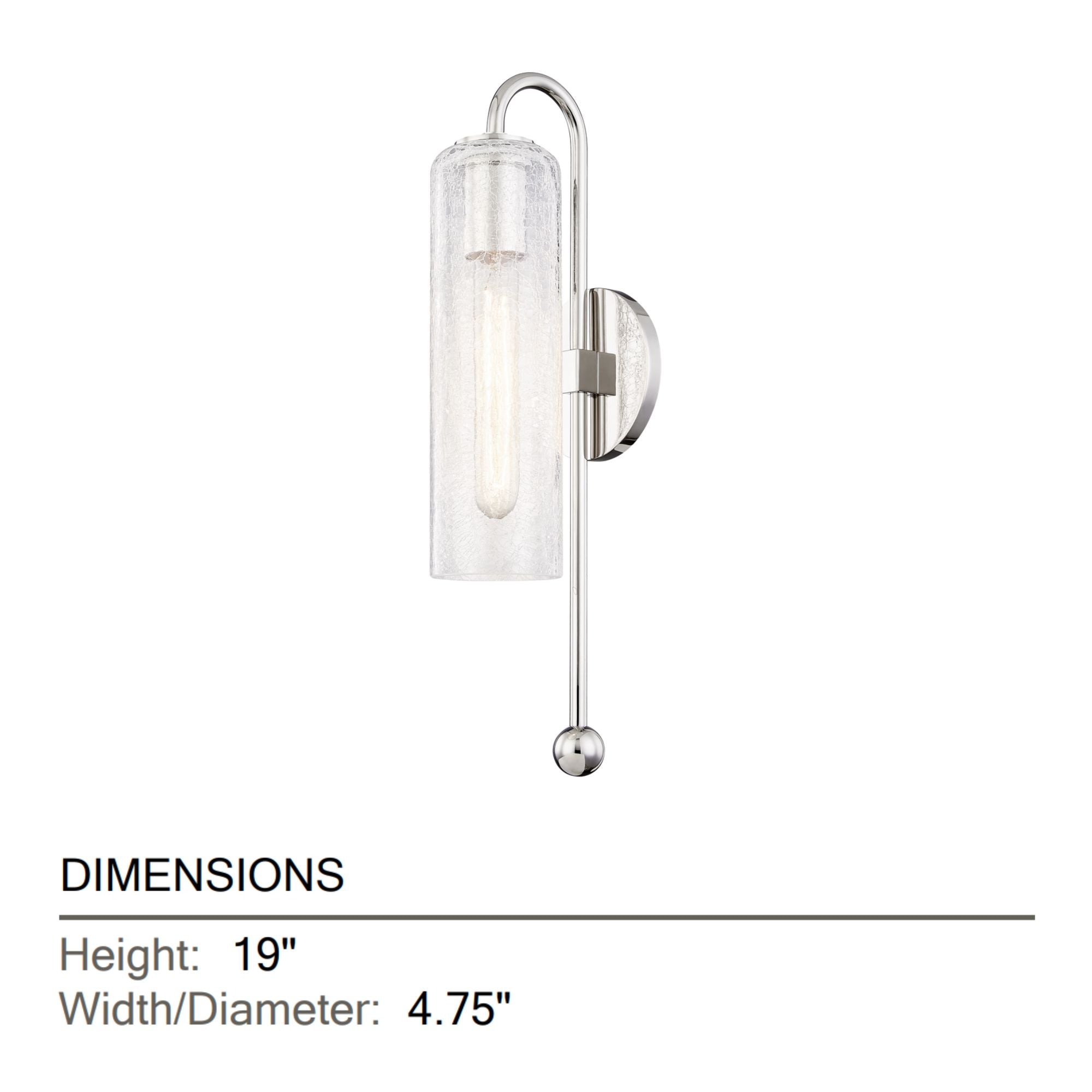 Skye 19" Wall Sconce, Polished Nickel Finish