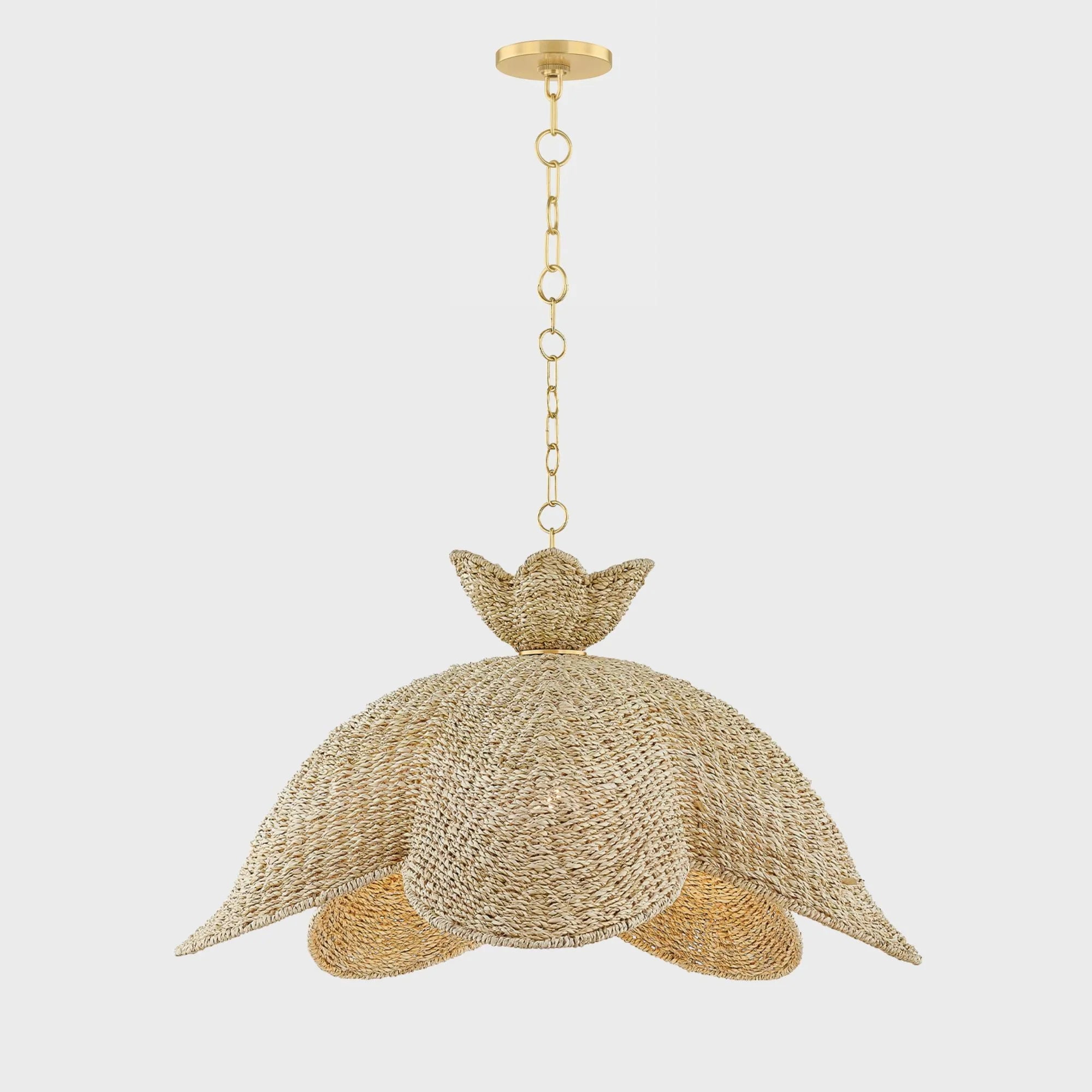 Solie 34" Pendant, Aged Brass Finish