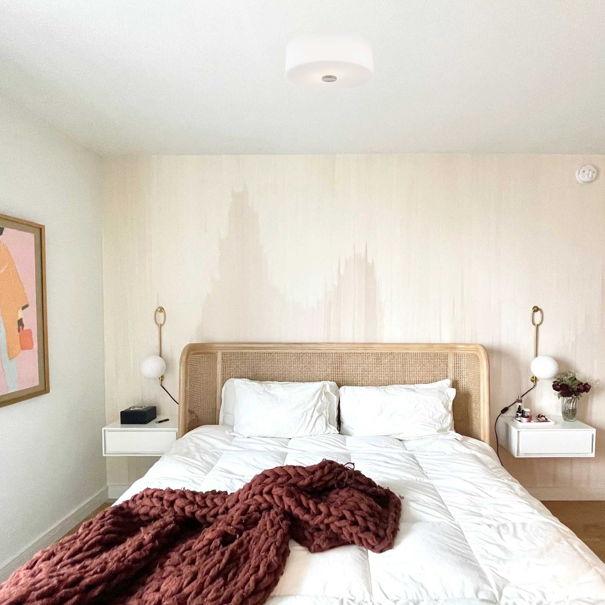 Sophie 12" 2-Light Flush Mount, Polished Nickel Finish