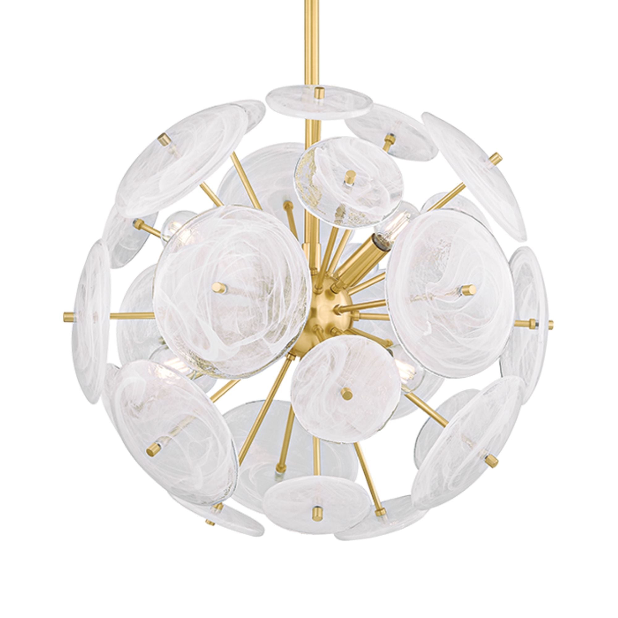 Tamara 20" 6-Light Chandelier, Aged Brass Finish