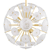 Tamara 30" 9-Light Chandelier, Aged Brass Finish