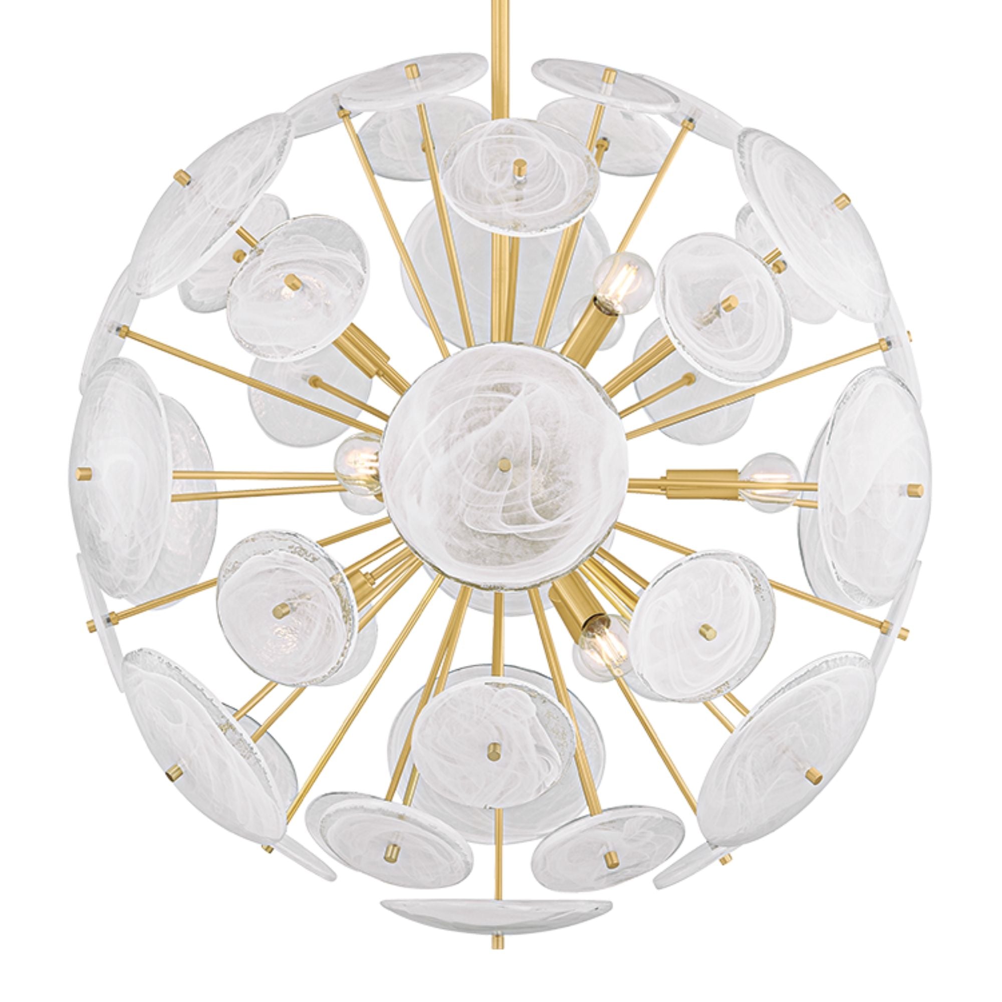 Tamara 30" 9-Light Chandelier, Aged Brass Finish
