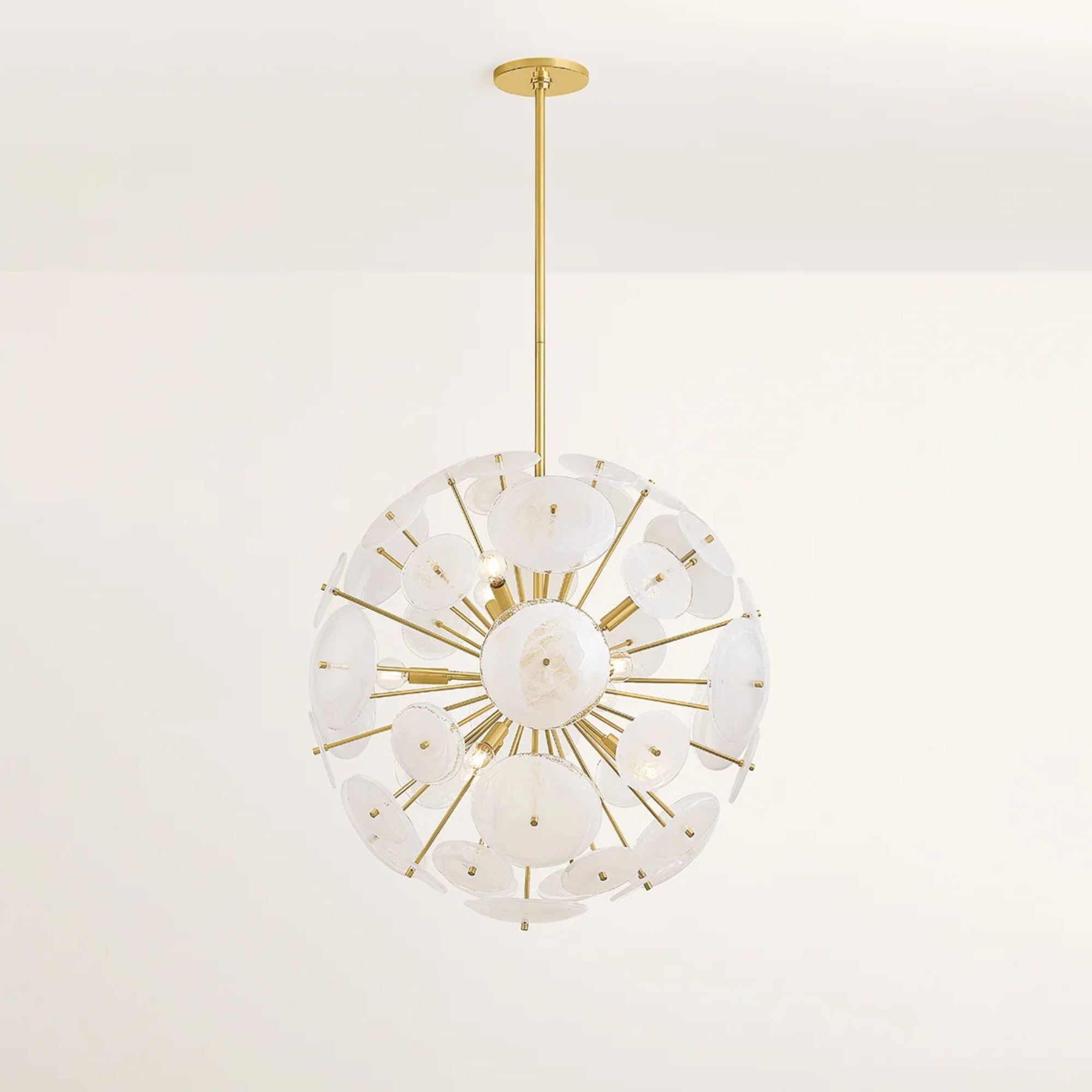 Tamara 30" 9-Light Chandelier, Aged Brass Finish