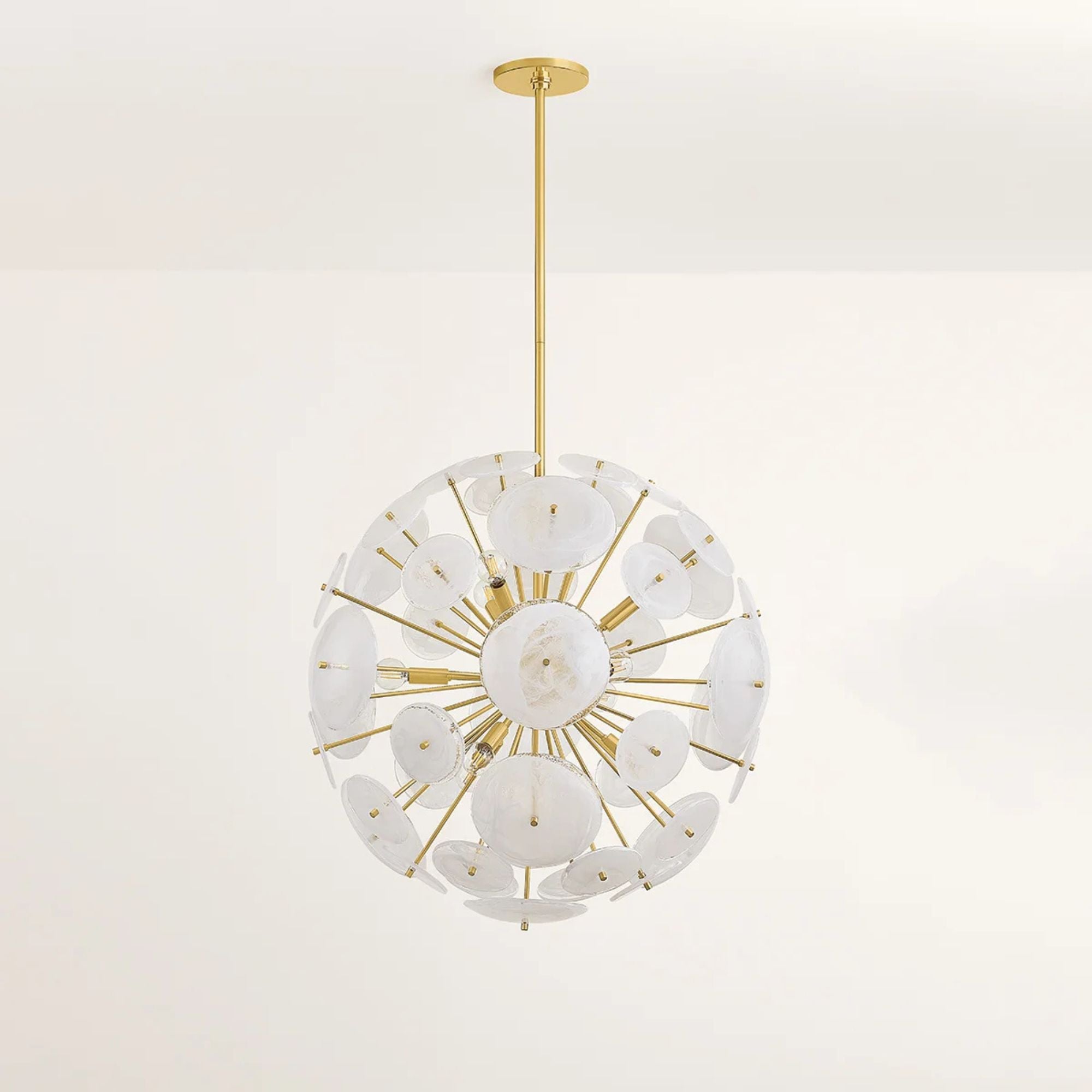 Tamara 30" 9-Light Chandelier, Aged Brass Finish