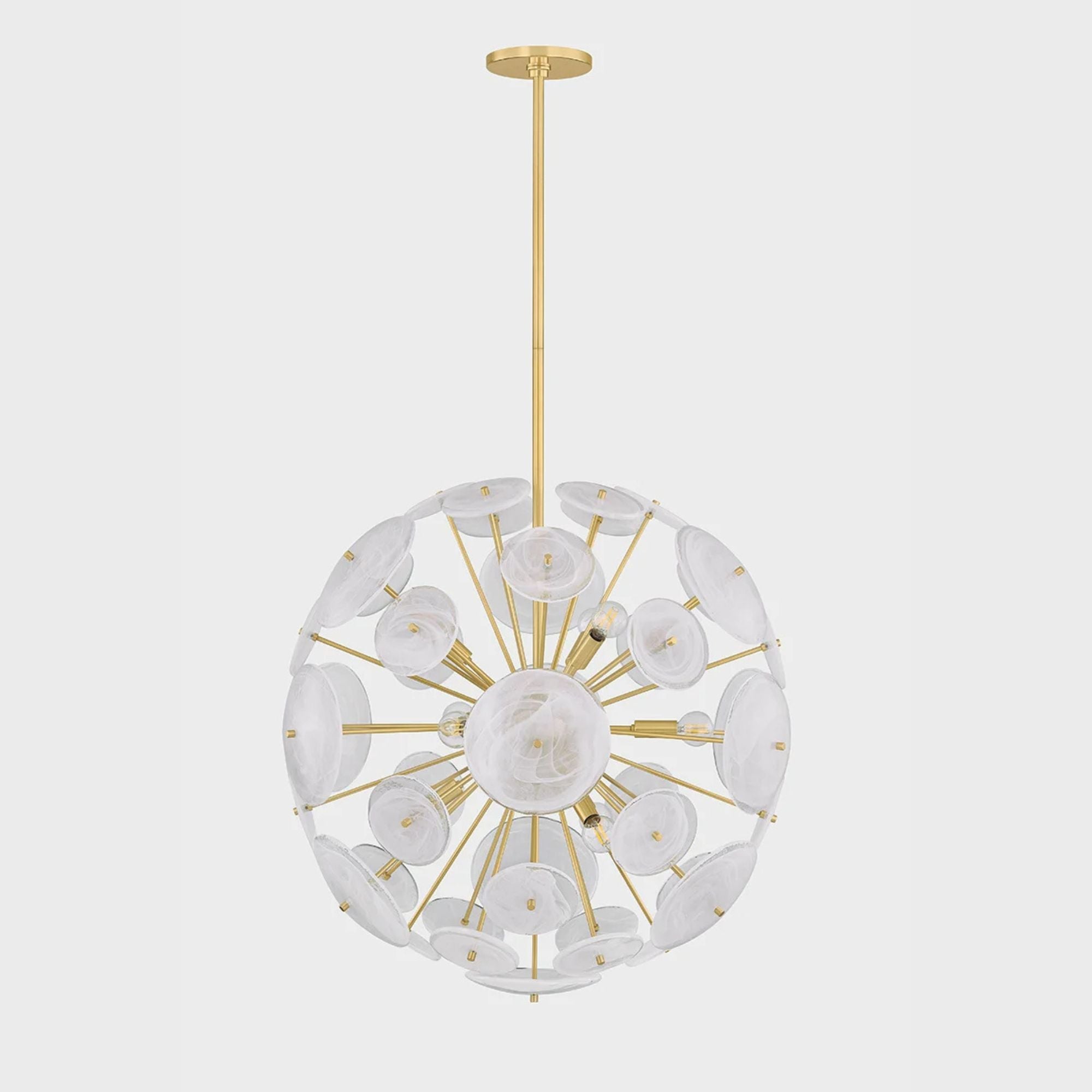 Tamara 30" 9-Light Chandelier, Aged Brass Finish