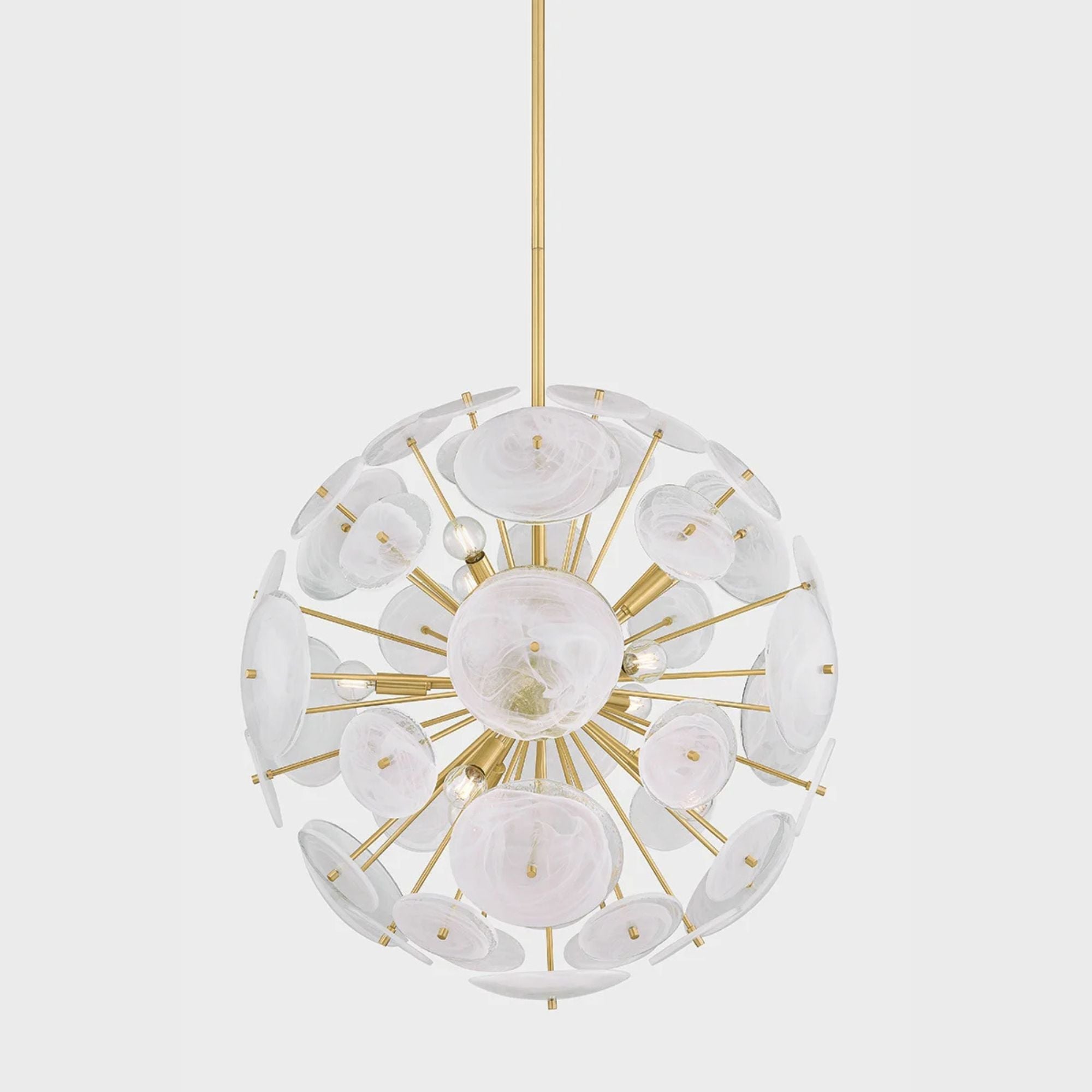 Tamara 30" 9-Light Chandelier, Aged Brass Finish