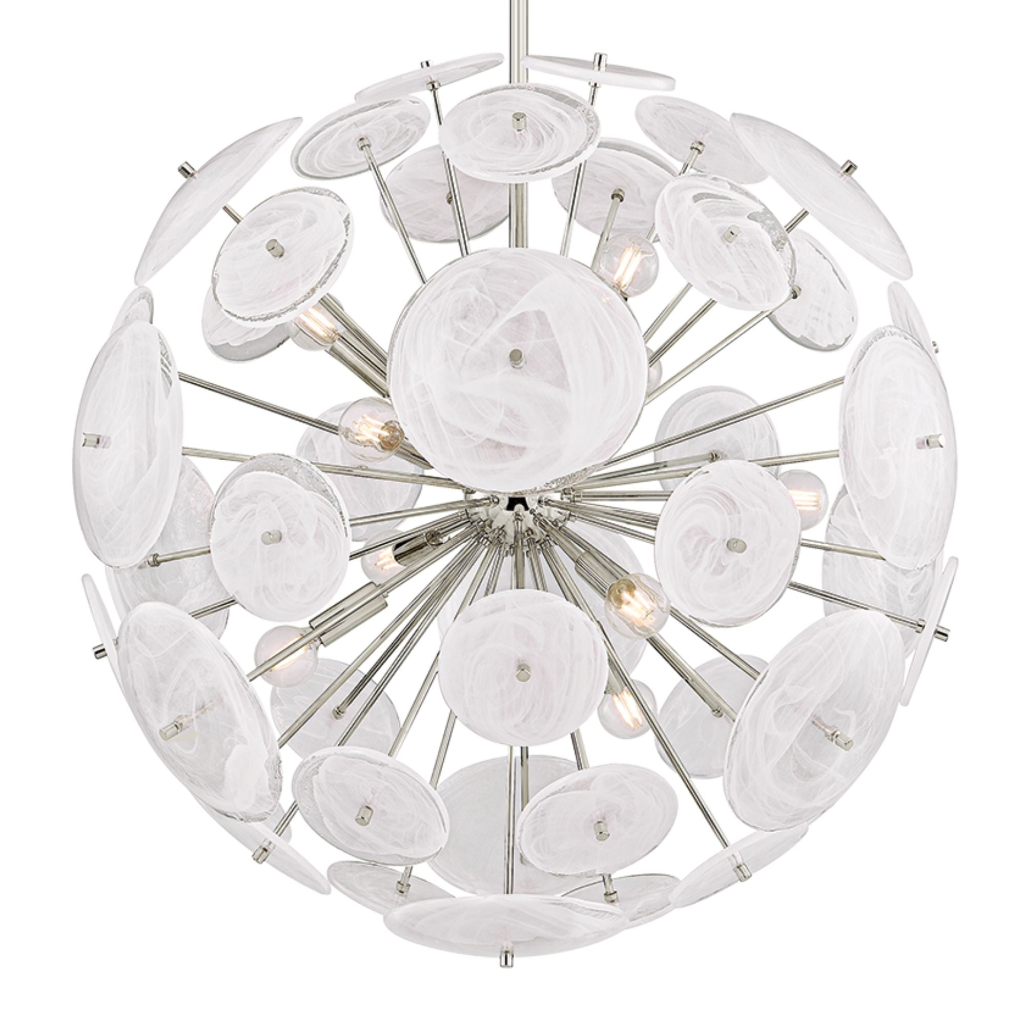 Tamara 30" 9-Light Chandelier, Polished Nickel Finish